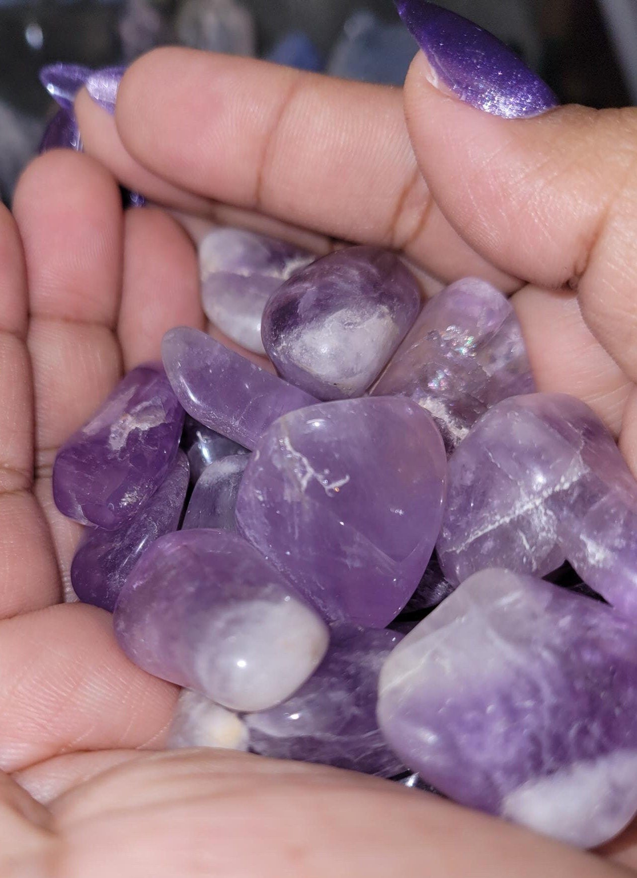 High Quality Gemmy Amethyst Tumbles - Large - Madagascar - Craft - Chakra Board - Clear Purple - Gift