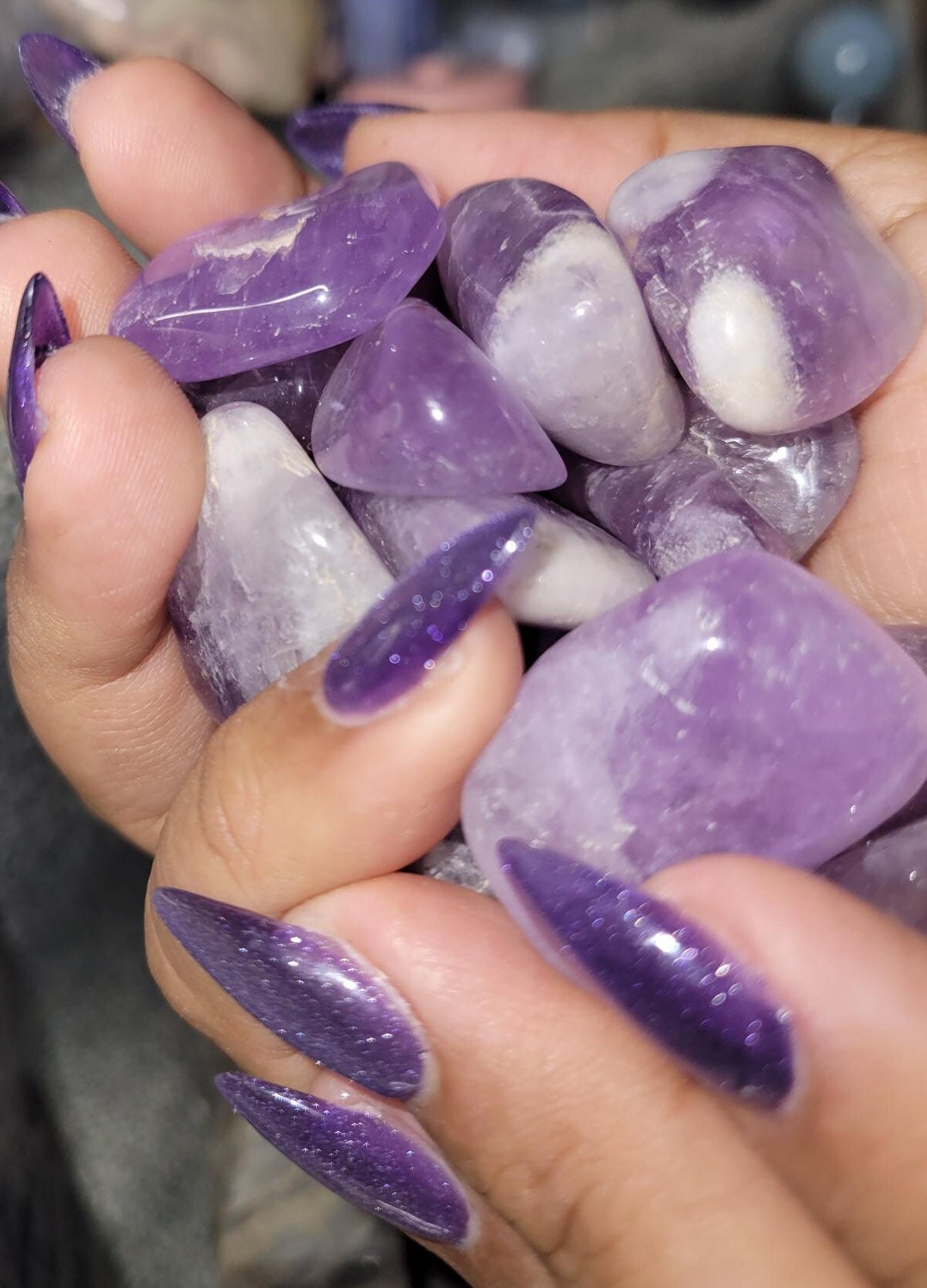 High Quality Gemmy Amethyst Tumbles - Large - Madagascar - Craft - Chakra Board - Clear Purple - Gift