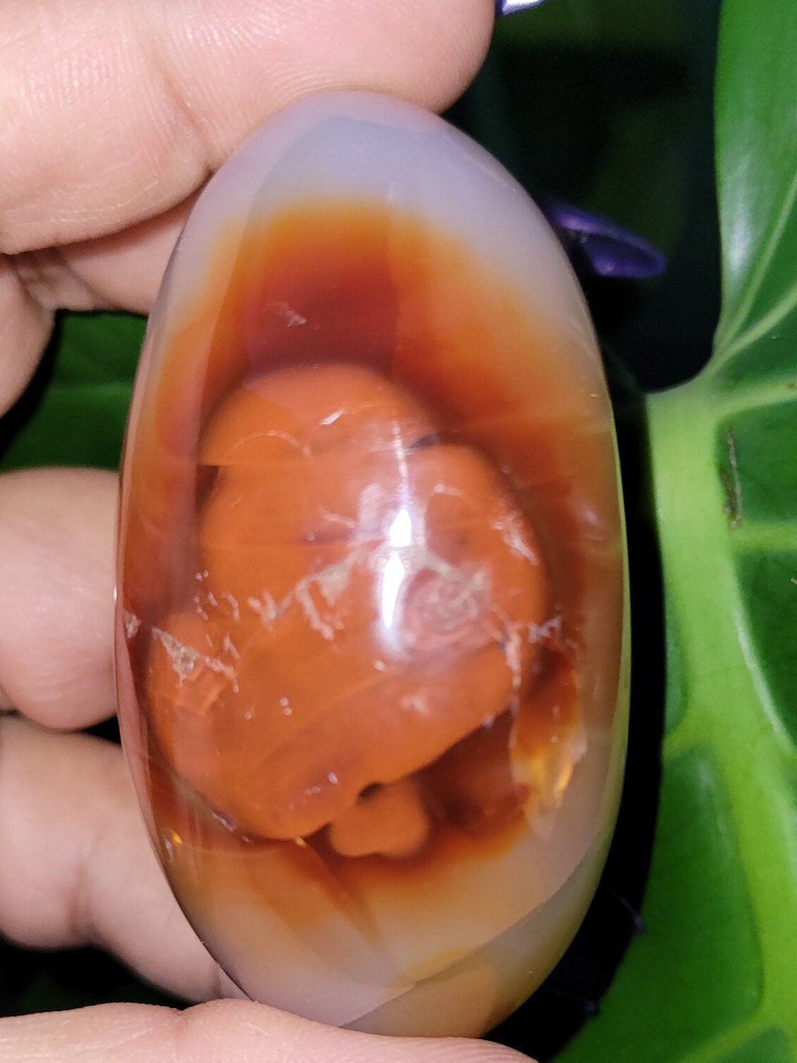 XL Exquisite energetic Carnelian gallet / palm stone of high quality. These juicy gems scream, courage-vitality-strength. Such a gem!