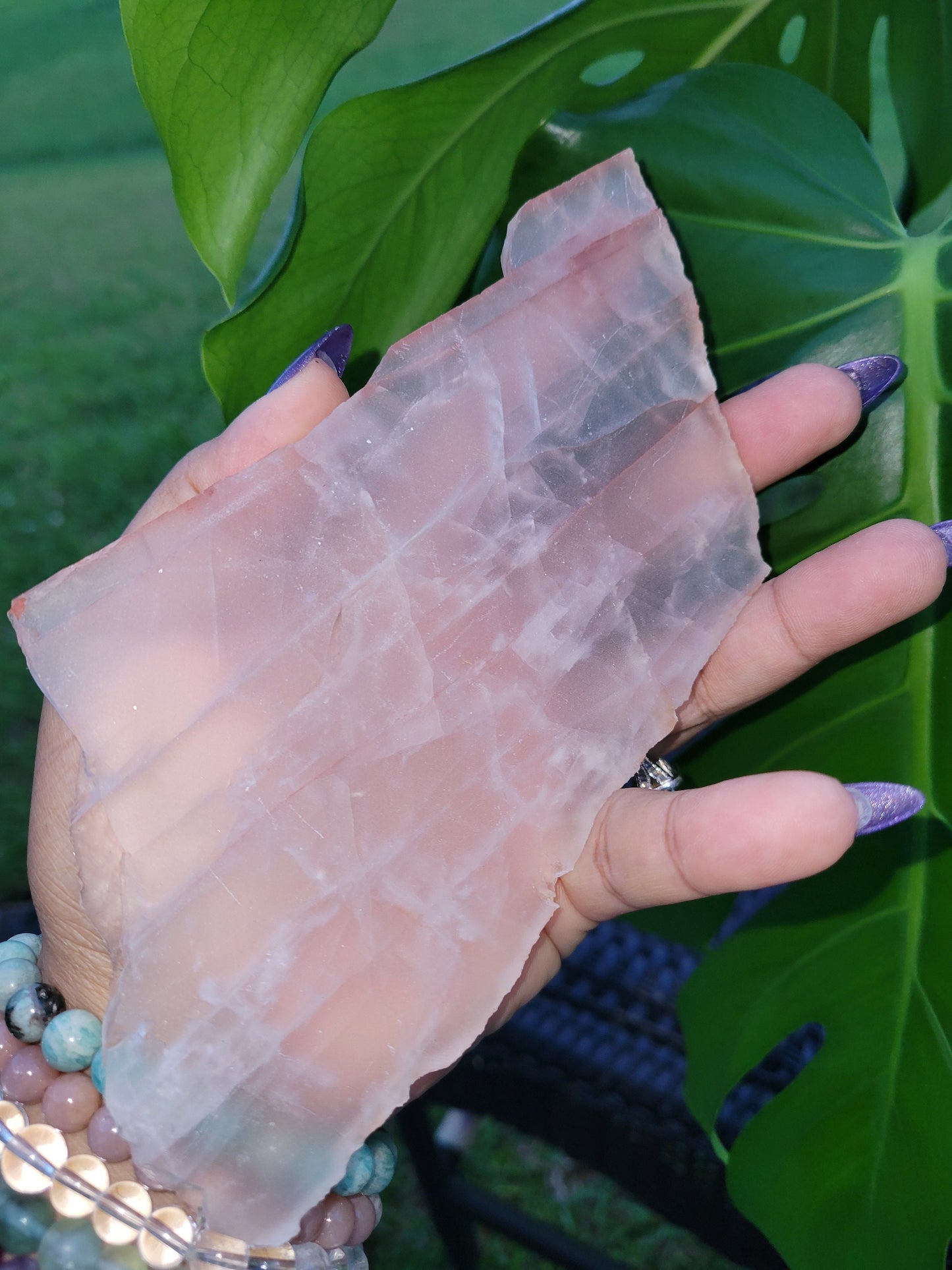 Fire Quartz Crystal - Front Polished Slab - Hematoid - Red Orange - Crystal Collector - Home Decor - Birthday - Anniversary - Love - Gift