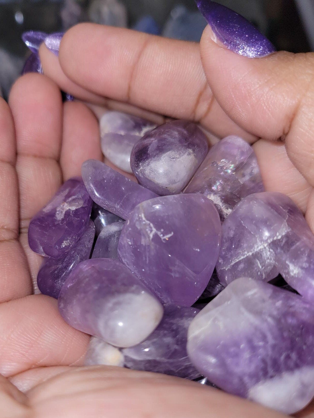 High Quality Gemmy Amethyst Tumbles - Medium - Madagascar - Craft - Chakra Board - Clear Purple - Gift