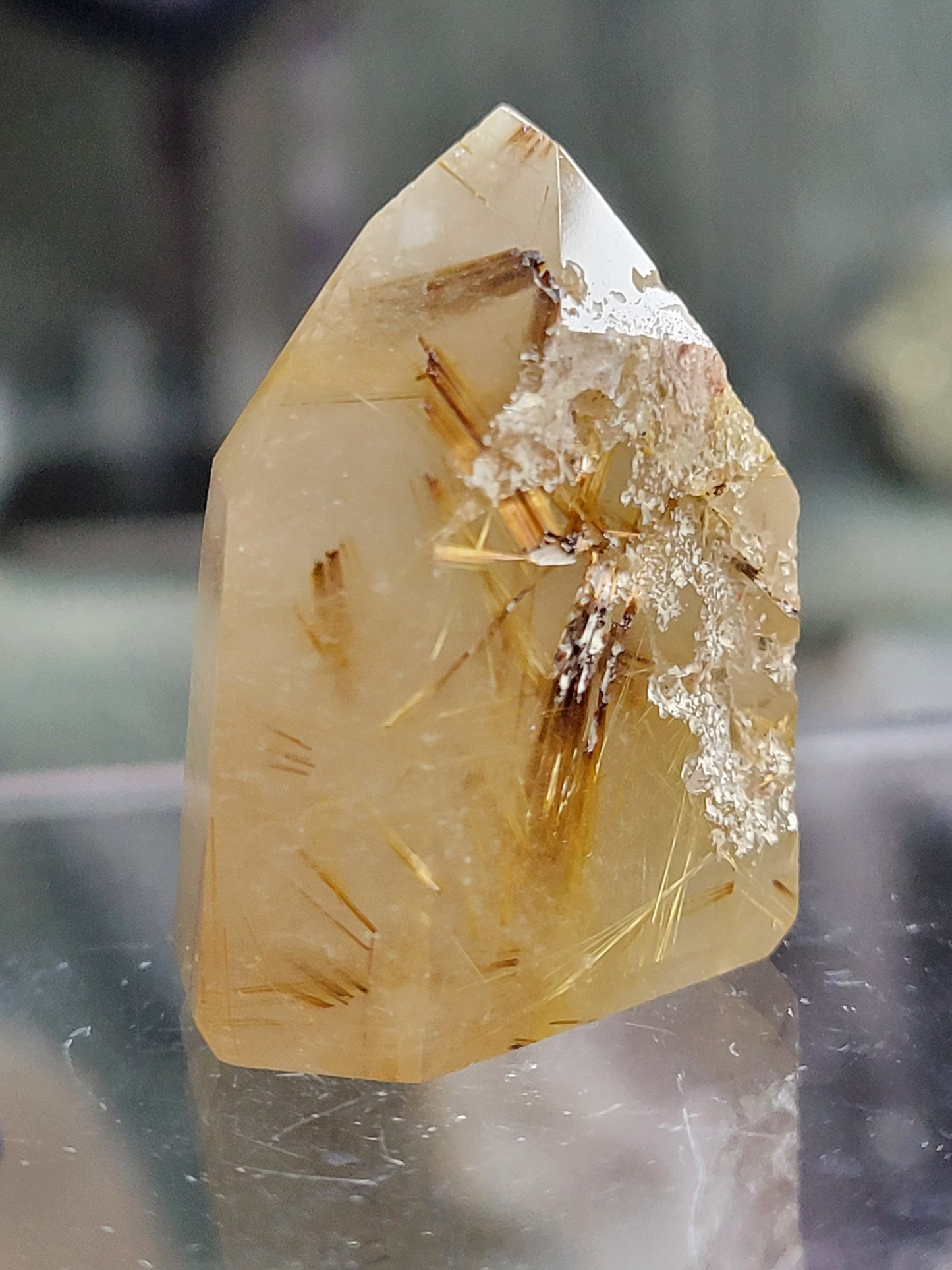High Quality Golden Rutile and Lodolite Inclusion Quartz Crystal from Brazil | Crystal Collector | Water Clear | Gift Ideas | Gold