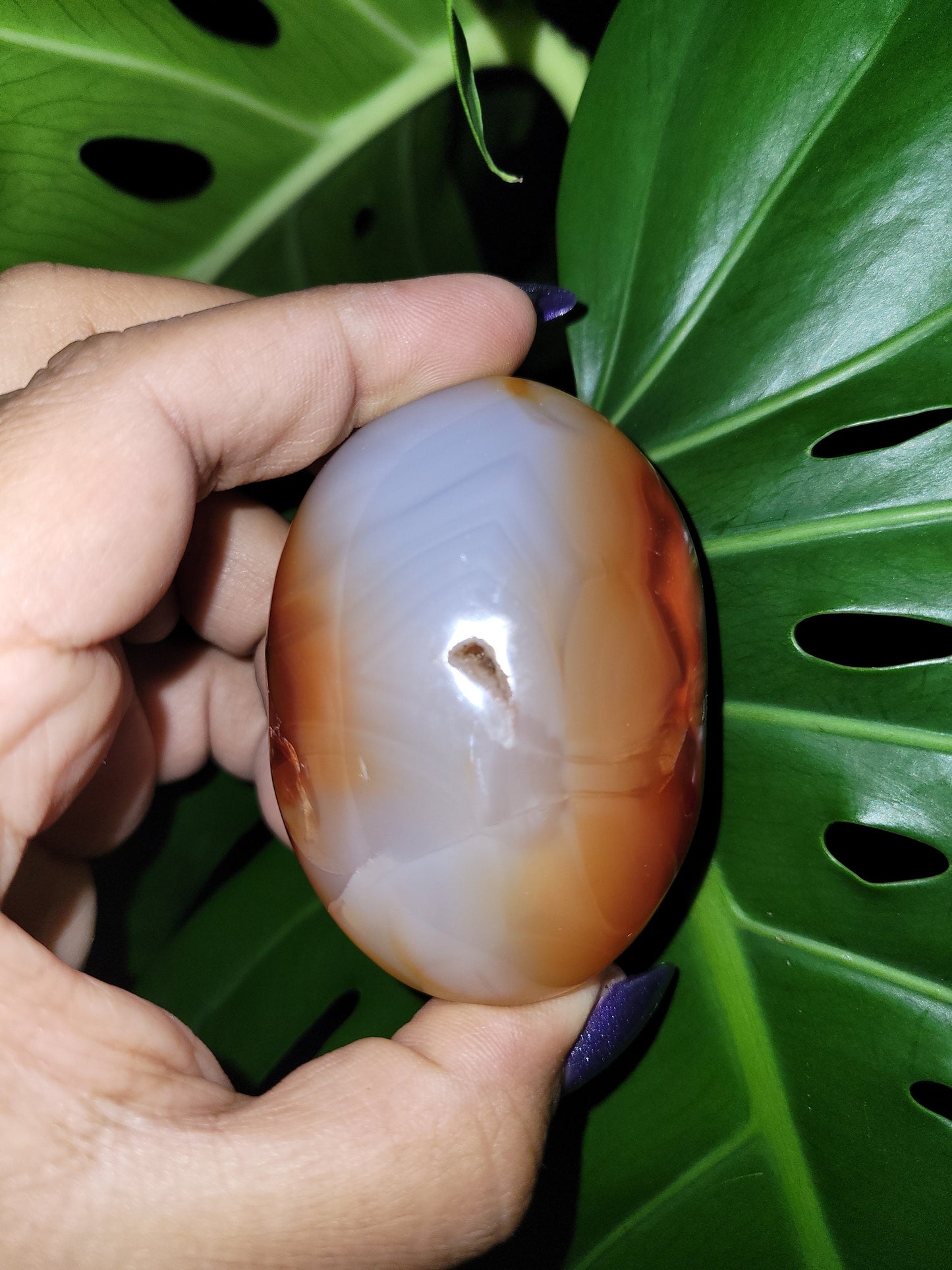 XL Exquisite energetic Carnelian gallet / palm stone of high quality. These juicy gems scream, courage-vitality-strength. Such a gem!