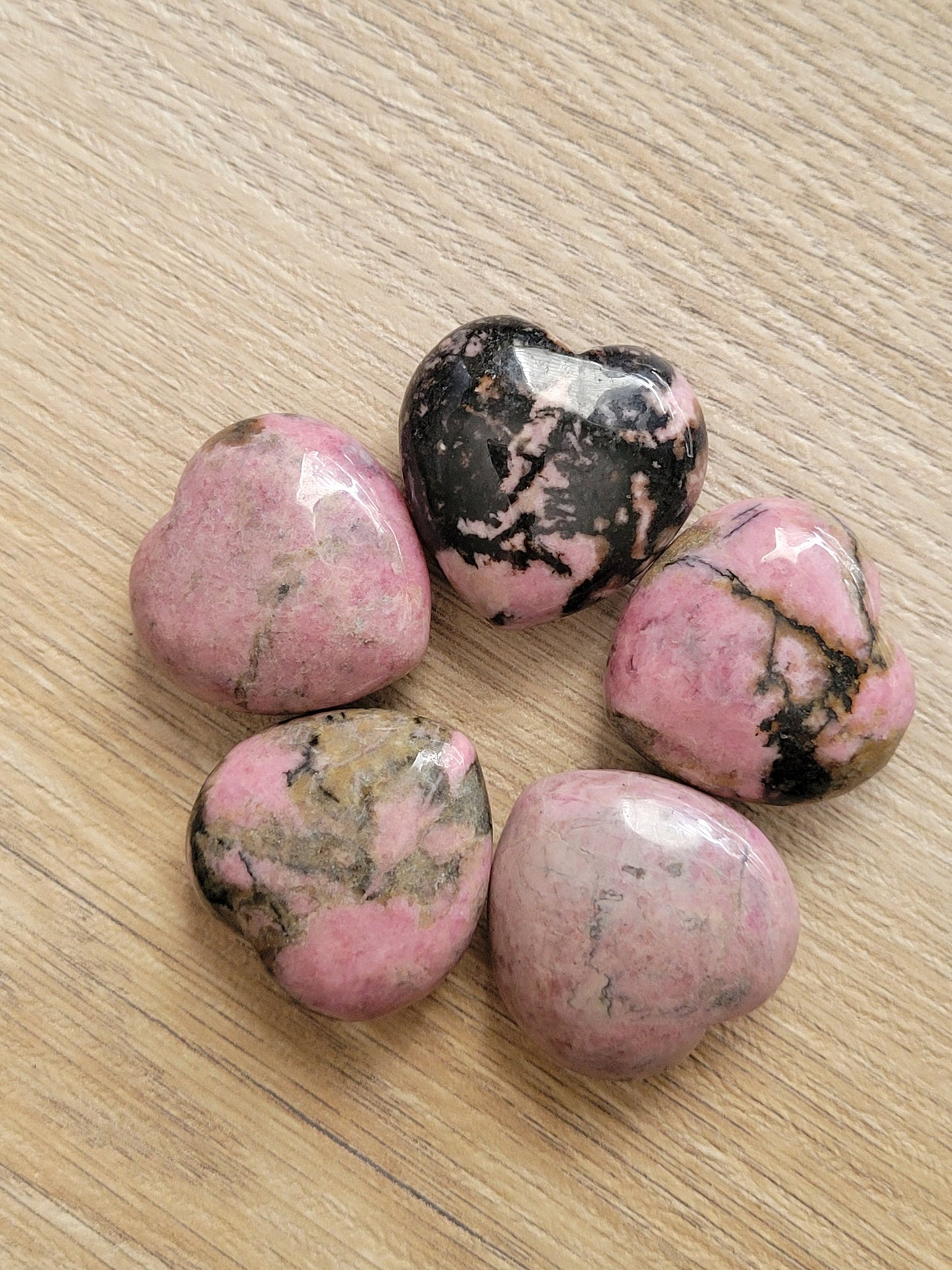 Rhodonite Heart Crystal Carving - Healing Crystal - Home Decor - 25g - Intuitively picked