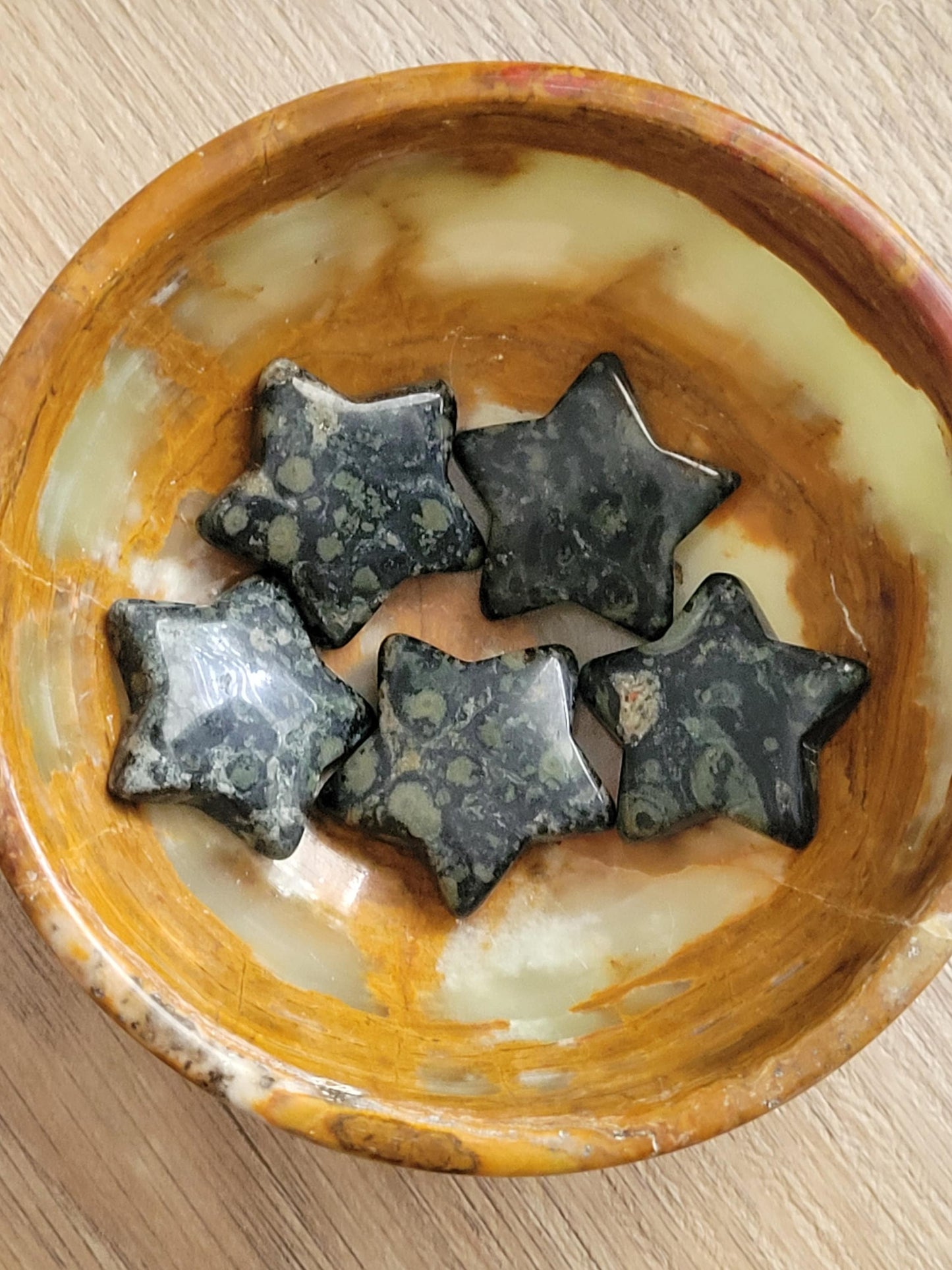 Kambaba Jasper Star Crystal Carving | Home Decor | Pocket Purse Wallet Sized 14g | Great for Manifesting Bowls | Intuitively picked