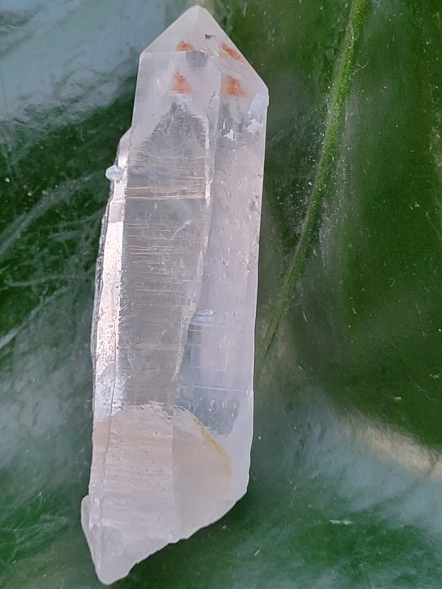 Lemurian Clear Quartz Raw & Natural Crystal Twin Points with Golden Healer from Arkansas | Home Office Decor | Crown Chakra Energy | Gift