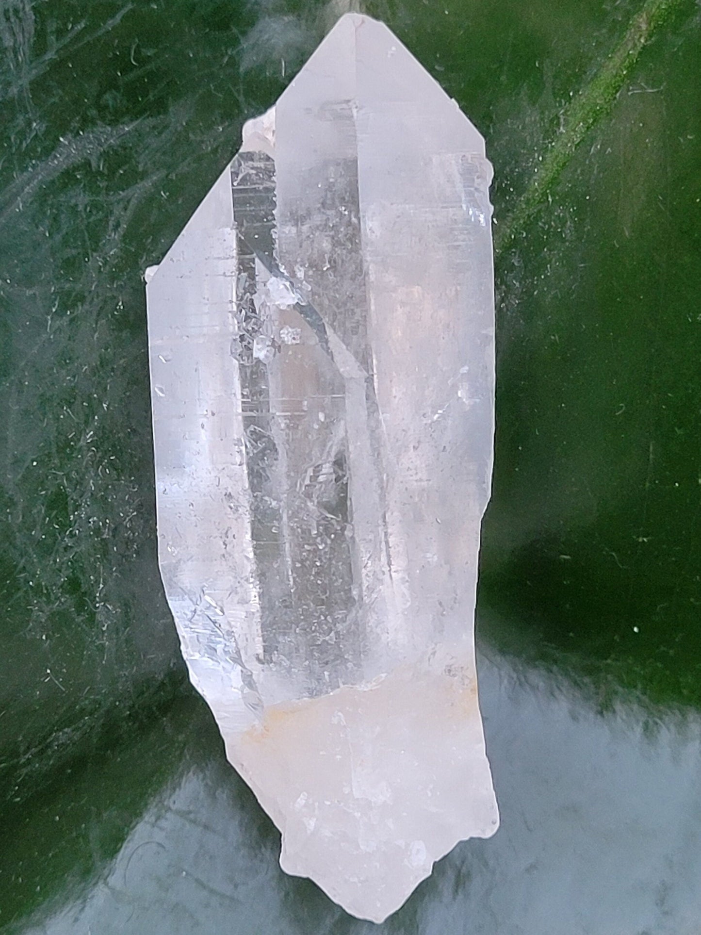 Lemurian Clear Quartz Raw & Natural Crystal Twin Points with Golden Healer from Arkansas | Home Office Decor | Crown Chakra Energy | Gift