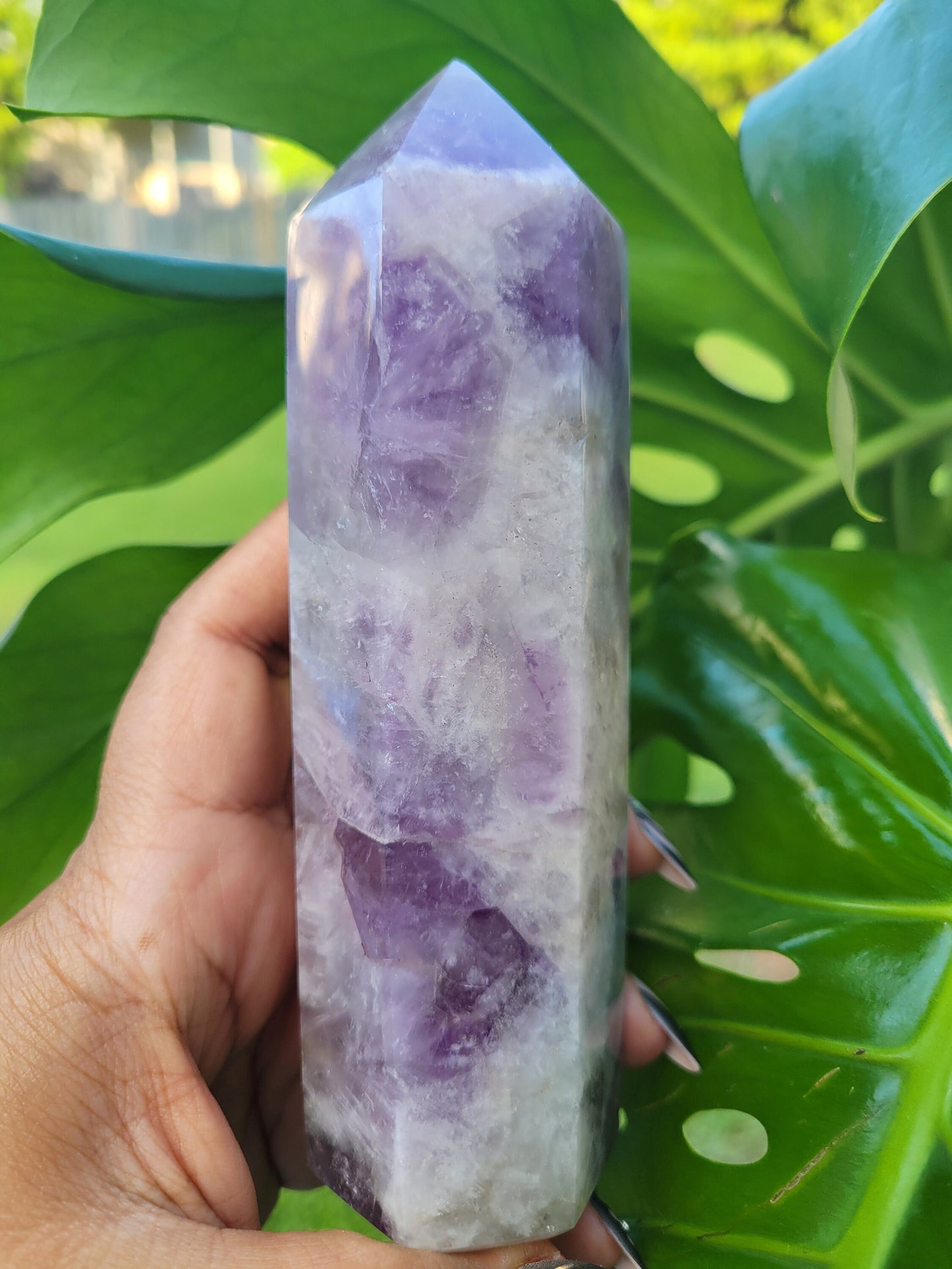 AAA Grade Purple Amethyst with Smoky Quartz Obelisk Tower from Madagascar | Home Decor | Crystal Collector | Birthday Christmas Gift Ideas