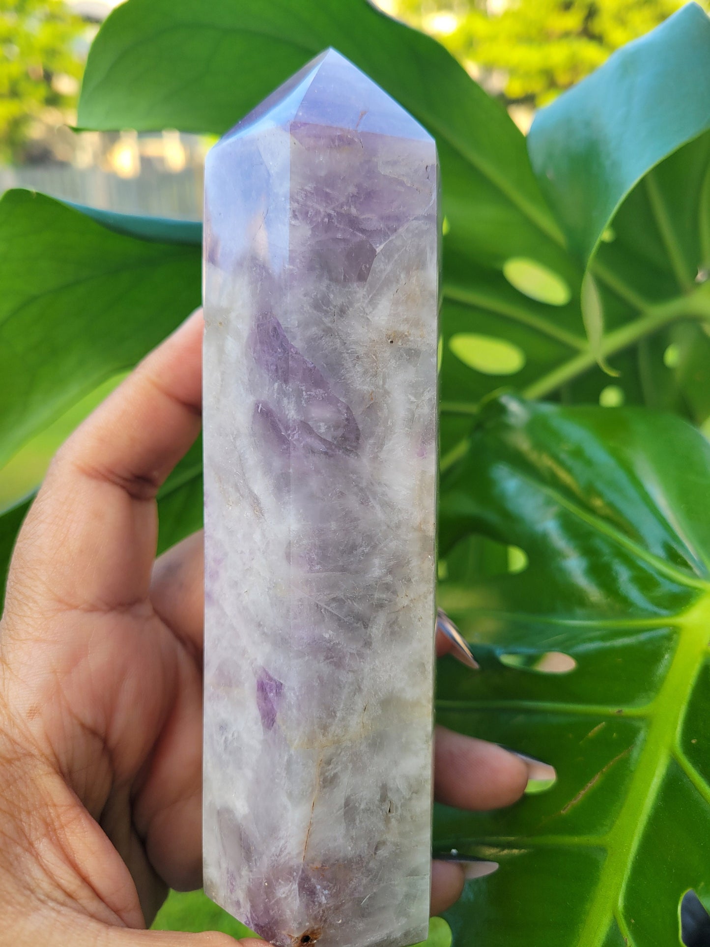 AAA Grade Purple Amethyst with Smoky Quartz Obelisk Tower from Madagascar | Home Decor | Crystal Collector | Birthday Christmas Gift Ideas