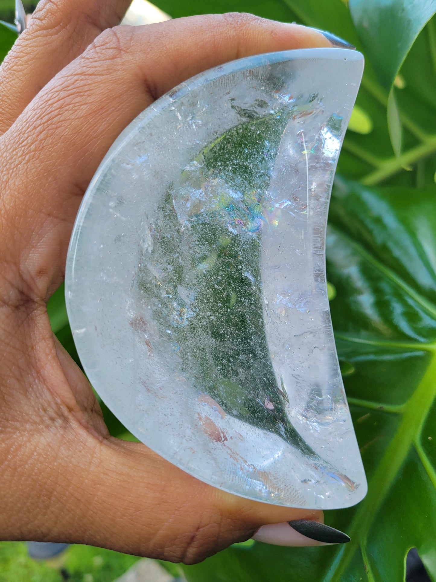 Stunning Clear Quartz Crystal - Moon Bowl Carving - Crystal Collector - Gift - Home Decor