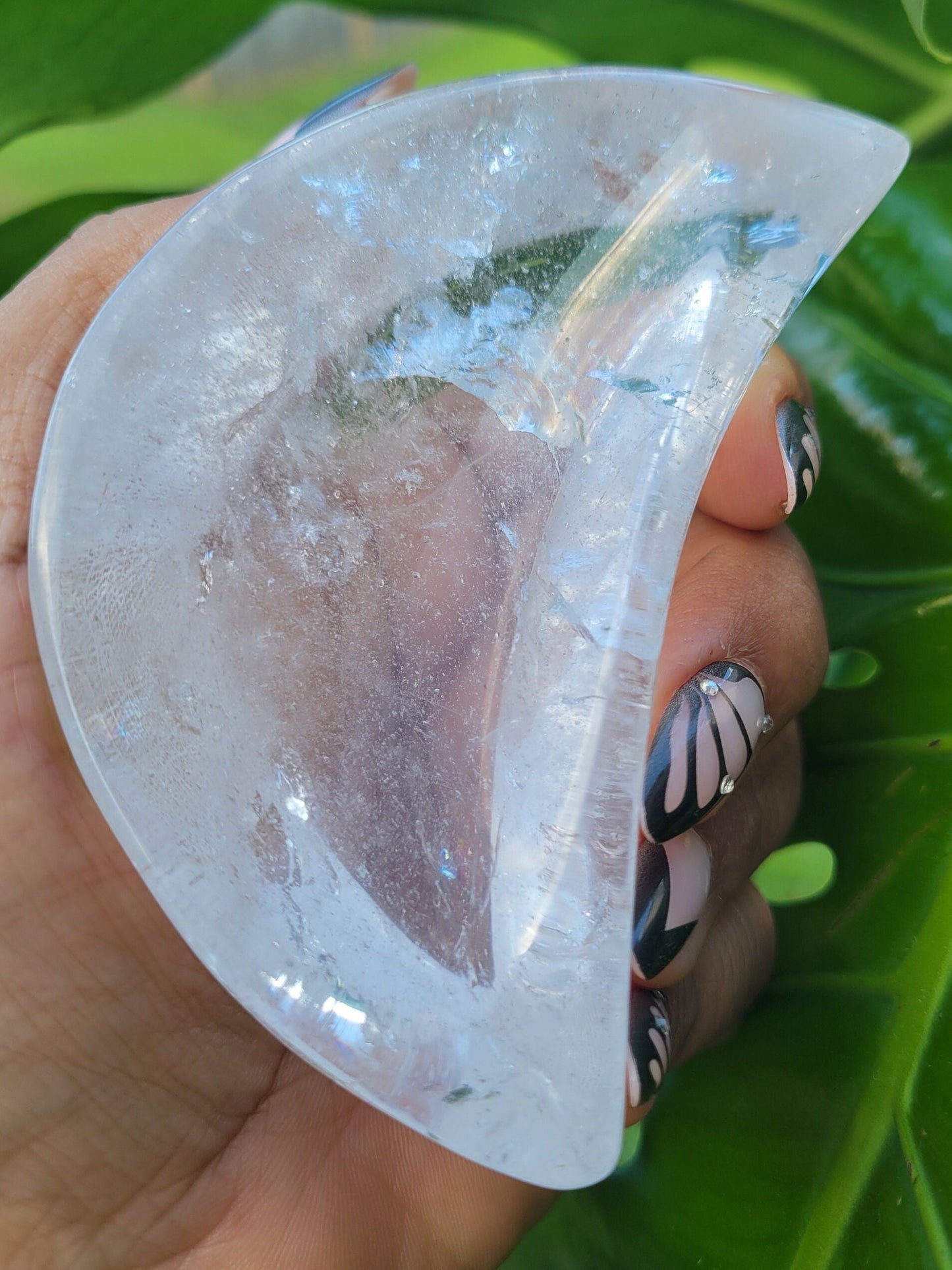Stunning Clear Quartz Crystal - Moon Bowl Carving - Crystal Collector - Gift - Home Decor