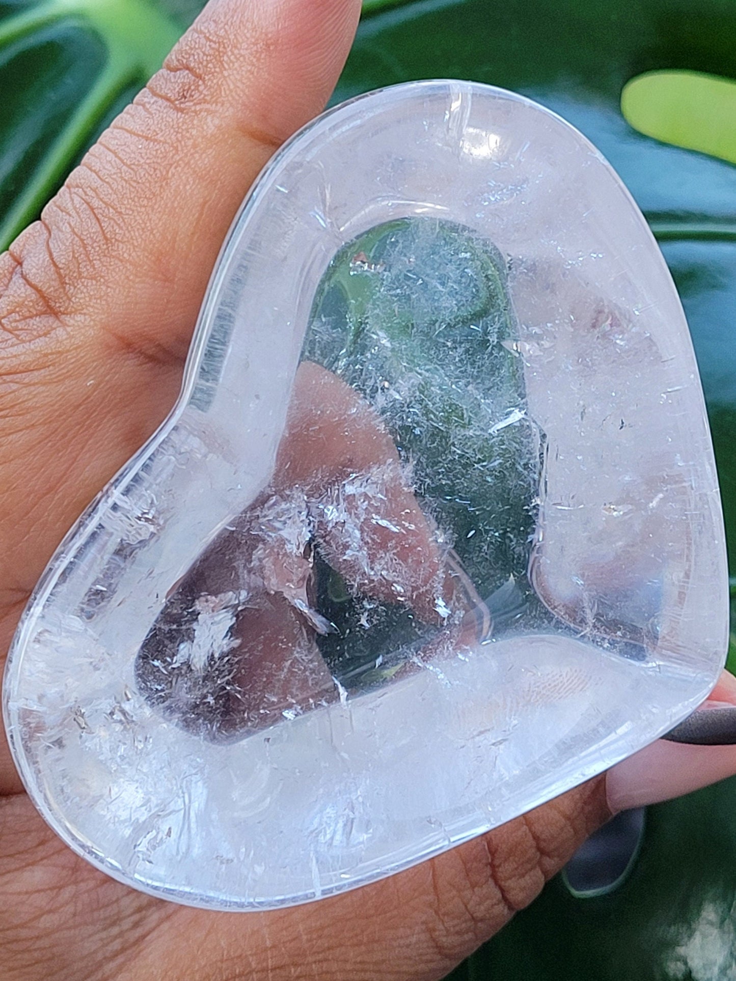 Stunning Clear Quartz Crystal - Heart Bowl Carving - Crystal Collector - Gift - Home Decor