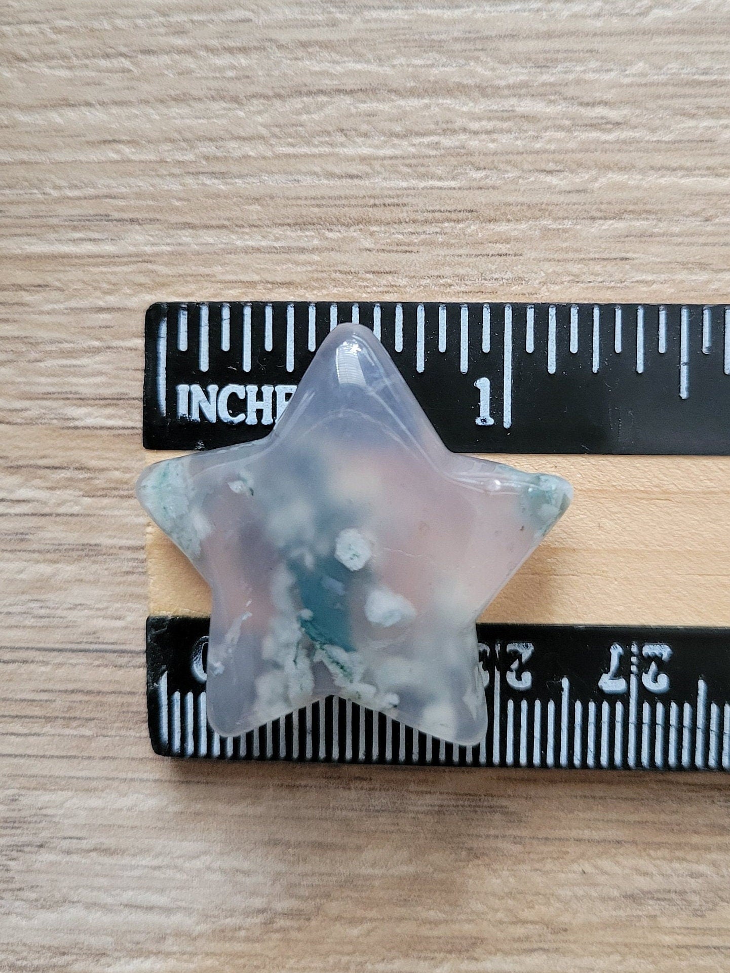 Moss Agate Star Crystal Carving - Healing Crystal - Home Decor - 14g - Intuitively Picked