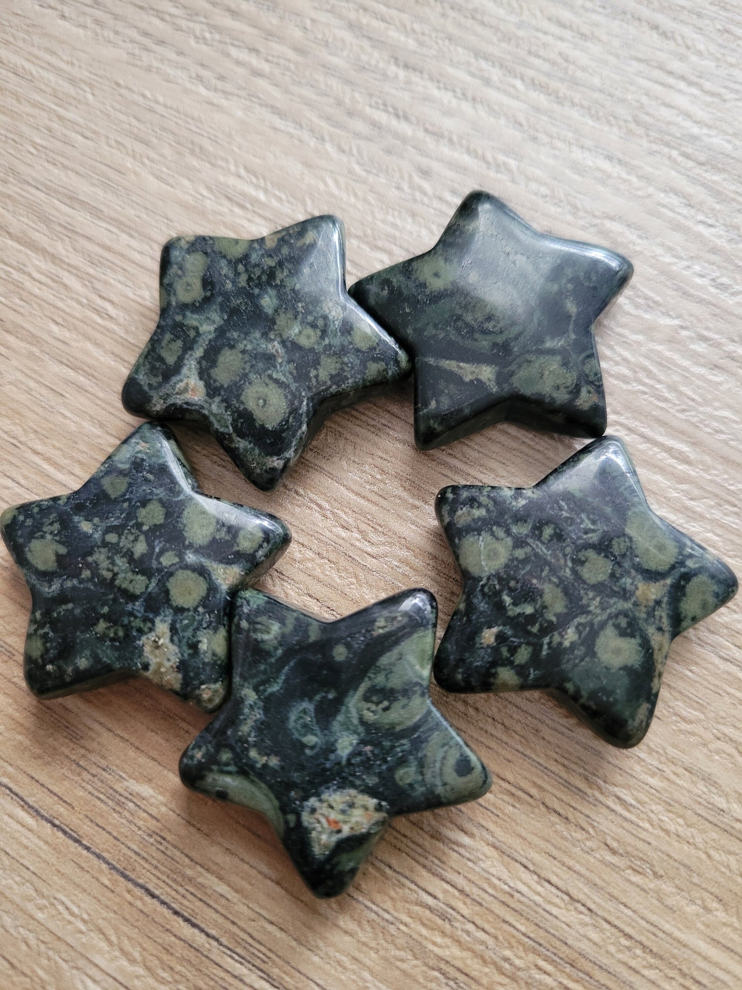 Kambaba Jasper Star Crystal Carving | Home Decor | Pocket Purse Wallet Sized 14g | Great for Manifesting Bowls | Intuitively picked