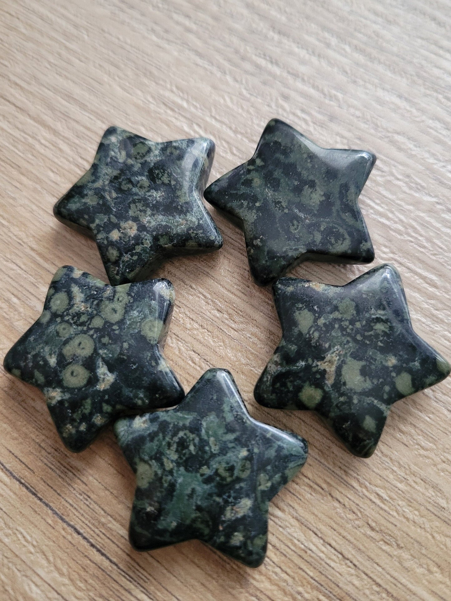 Kambaba Jasper Star Crystal Carving | Home Decor | Pocket Purse Wallet Sized 14g | Great for Manifesting Bowls | Intuitively picked