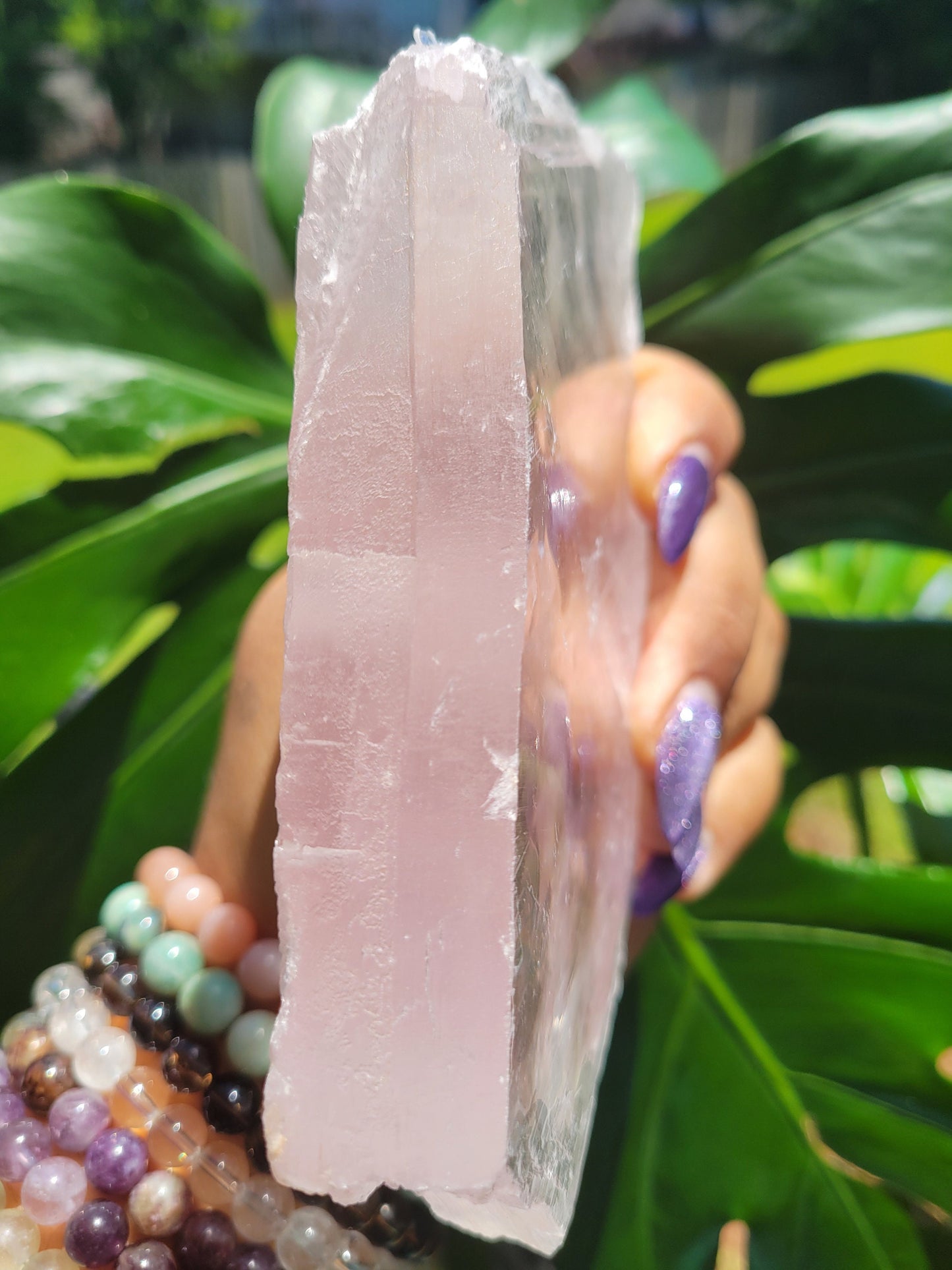 Selenite Crystal Slab with phantoms | Cleansing Purifying Recharging | Home Decor | Birthday Valentines Day Love Gift Ideas | Crown Chakra