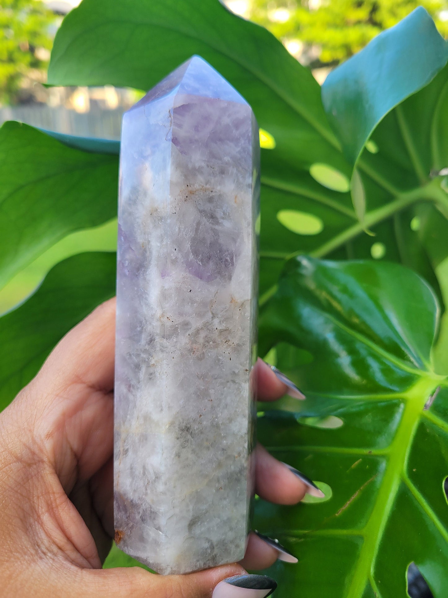 AAA Grade Purple Amethyst with Smoky Quartz Obelisk Tower from Madagascar | Home Decor | Crystal Collector | Birthday Christmas Gift Ideas