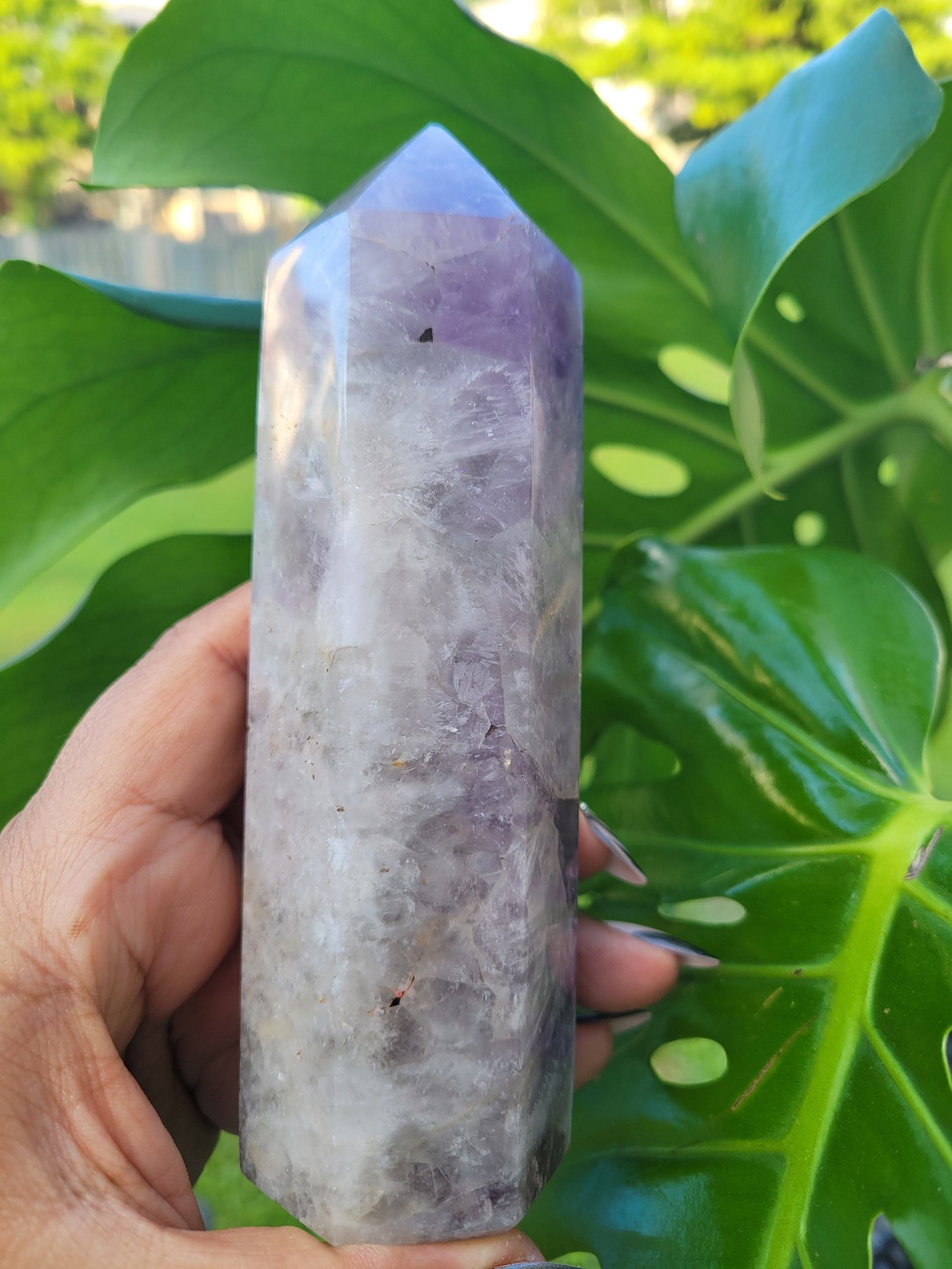 AAA Grade Purple Amethyst with Smoky Quartz Obelisk Tower from Madagascar | Home Decor | Crystal Collector | Birthday Christmas Gift Ideas