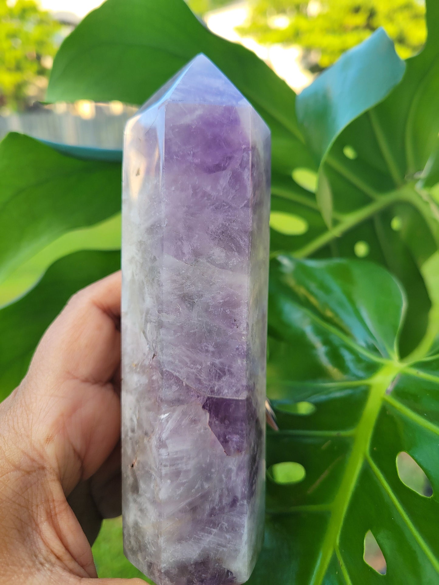 AAA Grade Purple Amethyst with Smoky Quartz Obelisk Tower from Madagascar | Home Decor | Crystal Collector | Birthday Christmas Gift Ideas