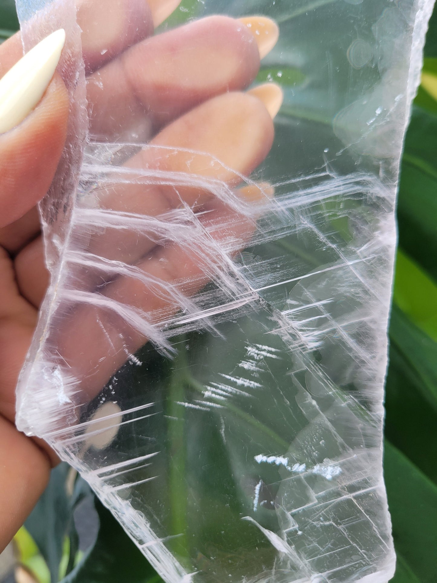 Selenite Crystal Slab with phantoms | Cleansing Purifying Recharging | Home Decor | Birthday Valentines Day Love Gift Ideas | Crown Chakra