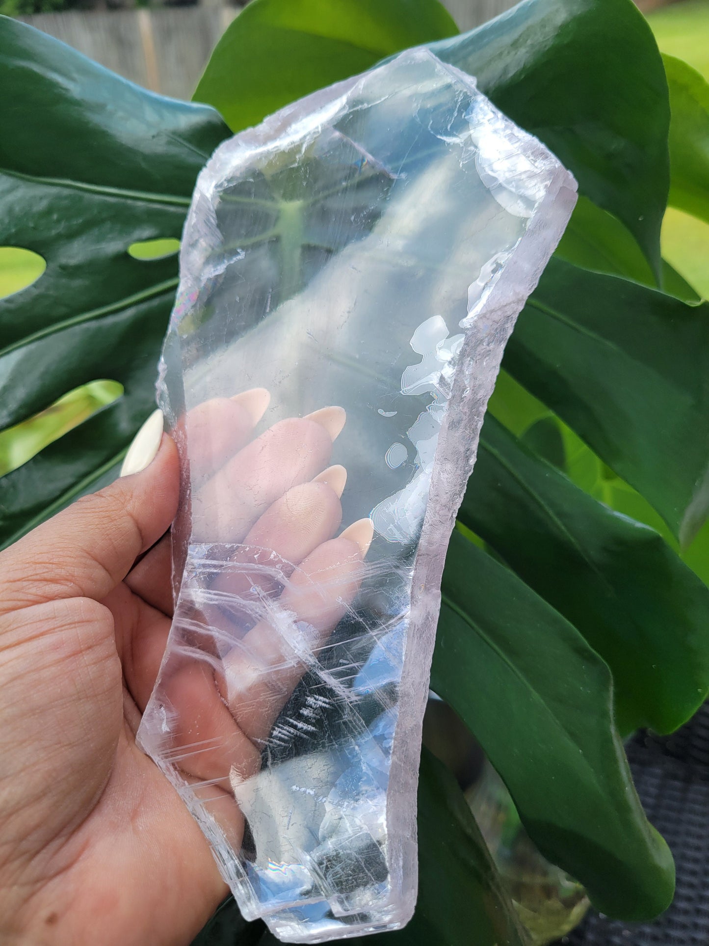 Selenite Crystal Slab with phantoms | Cleansing Purifying Recharging | Home Decor | Birthday Valentines Day Love Gift Ideas | Crown Chakra