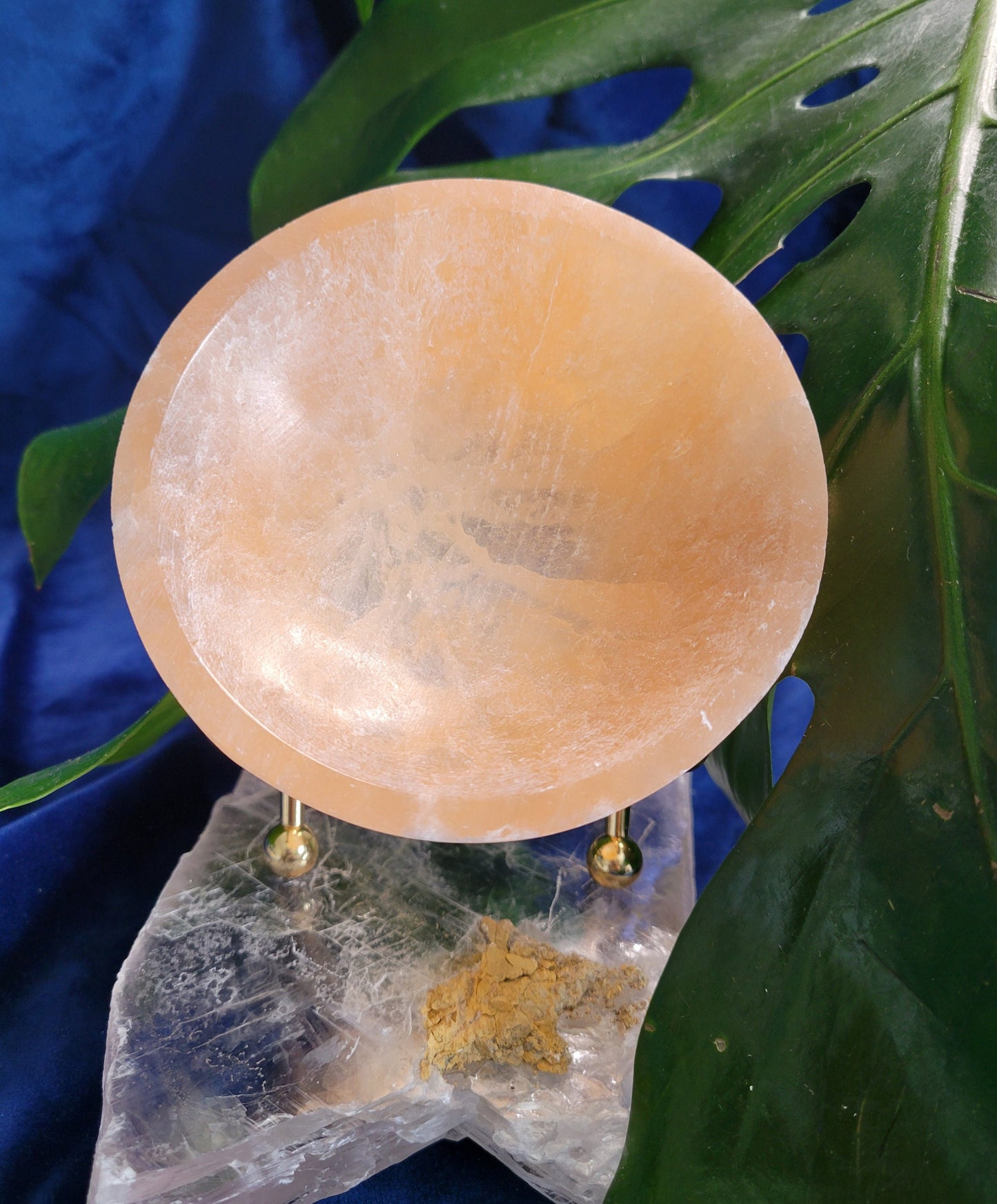 Beautiful Peach Selenite Crystal - Carved Circular Bowl - Cleansing - Charging - Crystal Collector - Gift - Home Decor