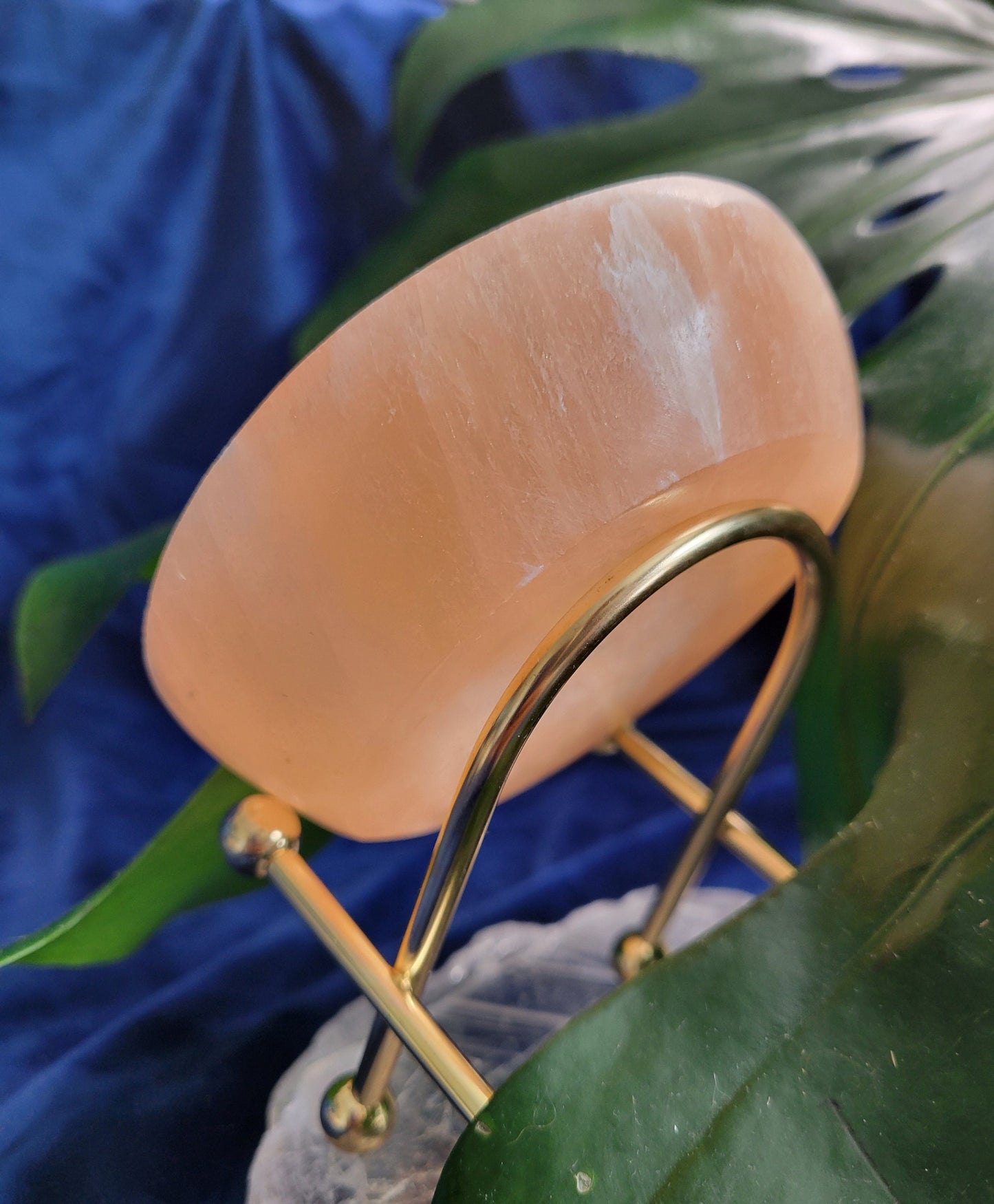 Beautiful Peach Selenite Crystal - Carved Circular Bowl - Cleansing - Charging - Crystal Collector - Gift - Home Decor