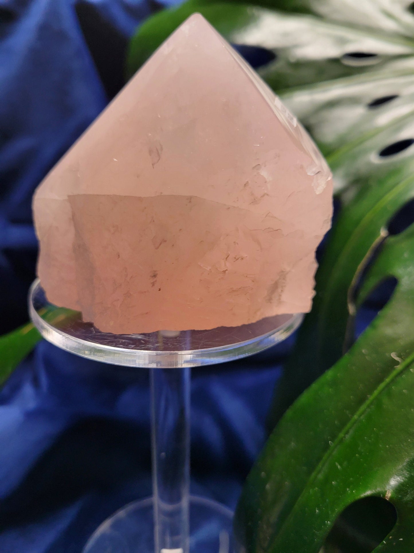 Rose Quartz Point from Brazil | HQ Half Polished 312g | Heart Chakra Meditation Tool | Birthday or Valentines Day Love Gift | Pastel Pink