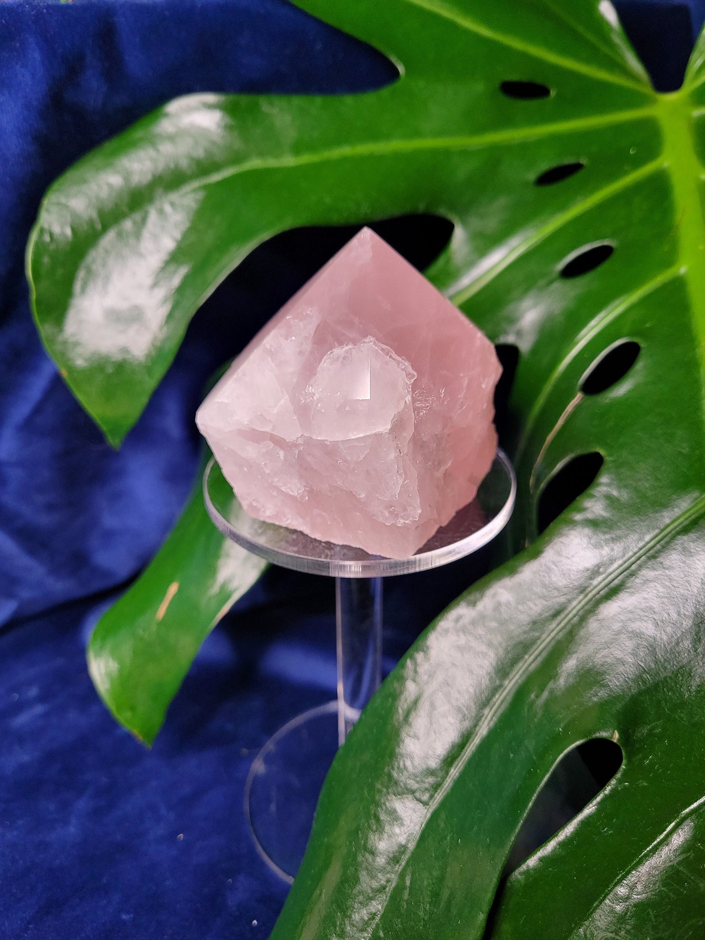 Rose Quartz Point from Brazil | HQ Half Polished 272g | Heart Chakra Meditation Tool | Birthday or Valentines Day Love Gift | Pastel Pink