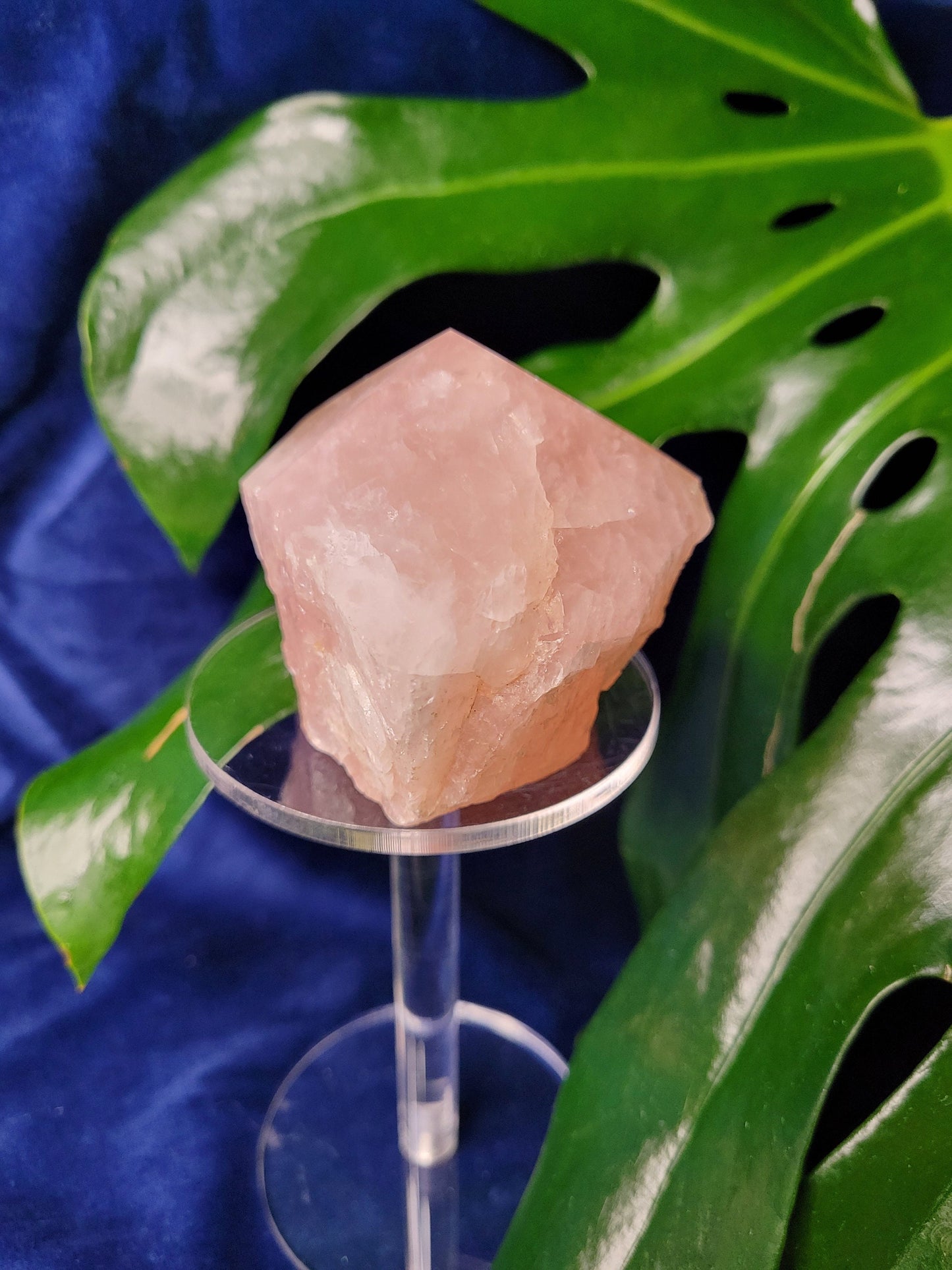 Rose Quartz Point from Brazil | HQ Half Polished 303g | Heart Chakra Meditation Tool | Birthday or Valentines Day Love Gift | Pastel Pink