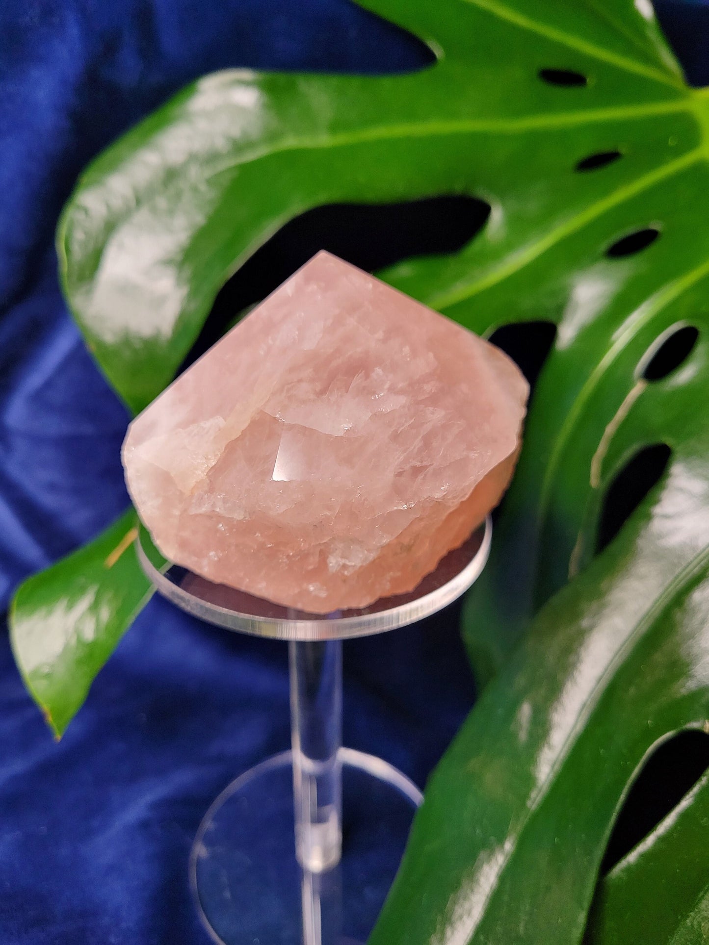 Rose Quartz Point from Brazil | HQ Half Polished 303g | Heart Chakra Meditation Tool | Birthday or Valentines Day Love Gift | Pastel Pink