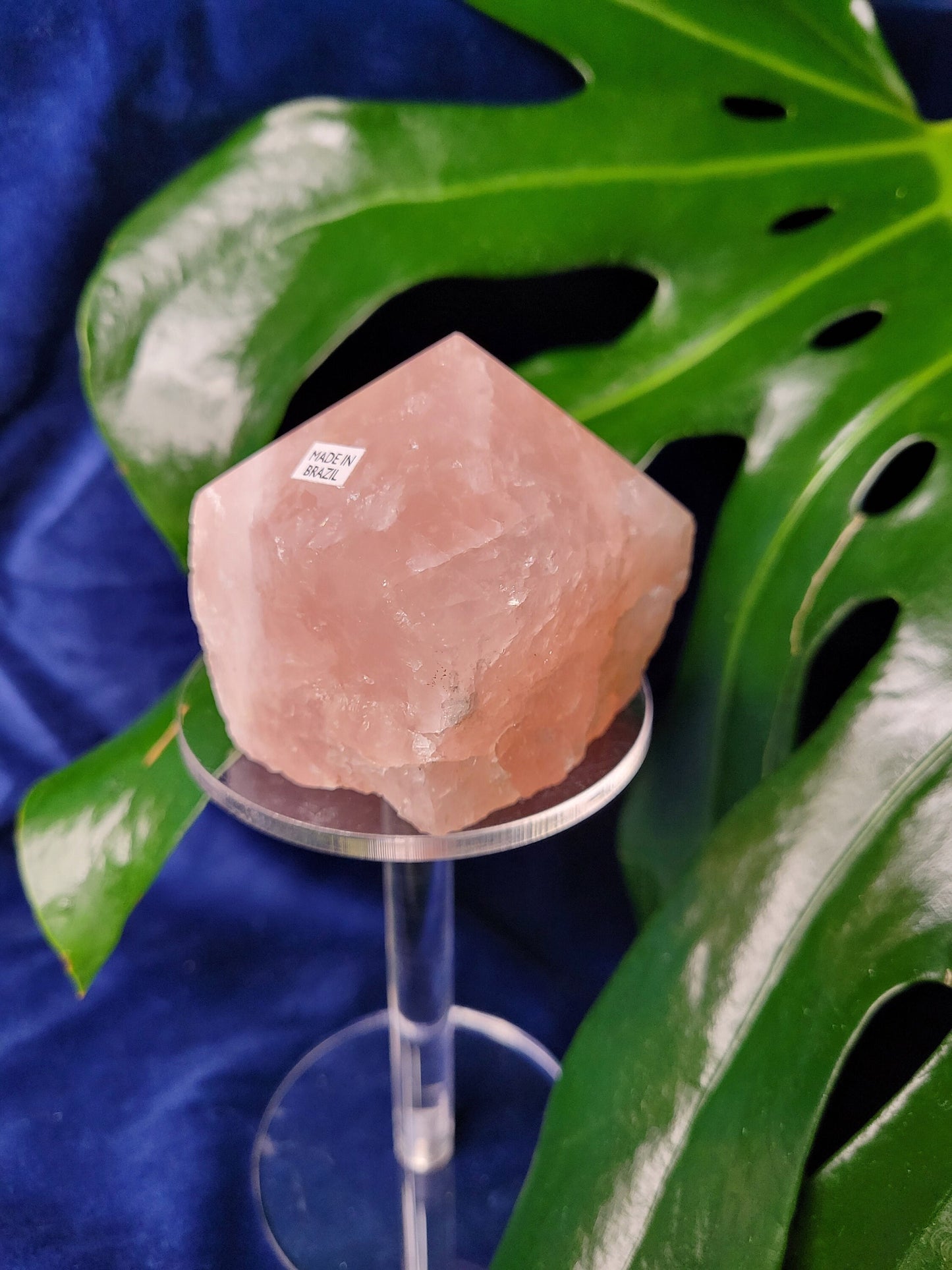 Rose Quartz Point from Brazil | HQ Half Polished 303g | Heart Chakra Meditation Tool | Birthday or Valentines Day Love Gift | Pastel Pink