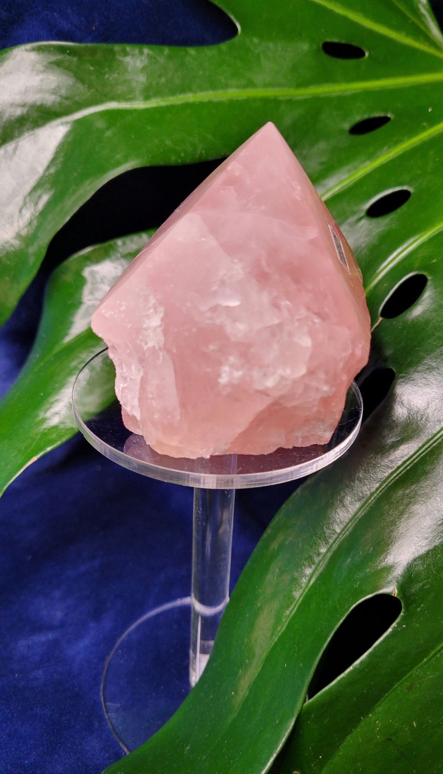 Rose Quartz Point from Brazil | HQ Half Polished 303g | Heart Chakra Meditation Tool | Birthday or Valentines Day Love Gift | Pastel Pink