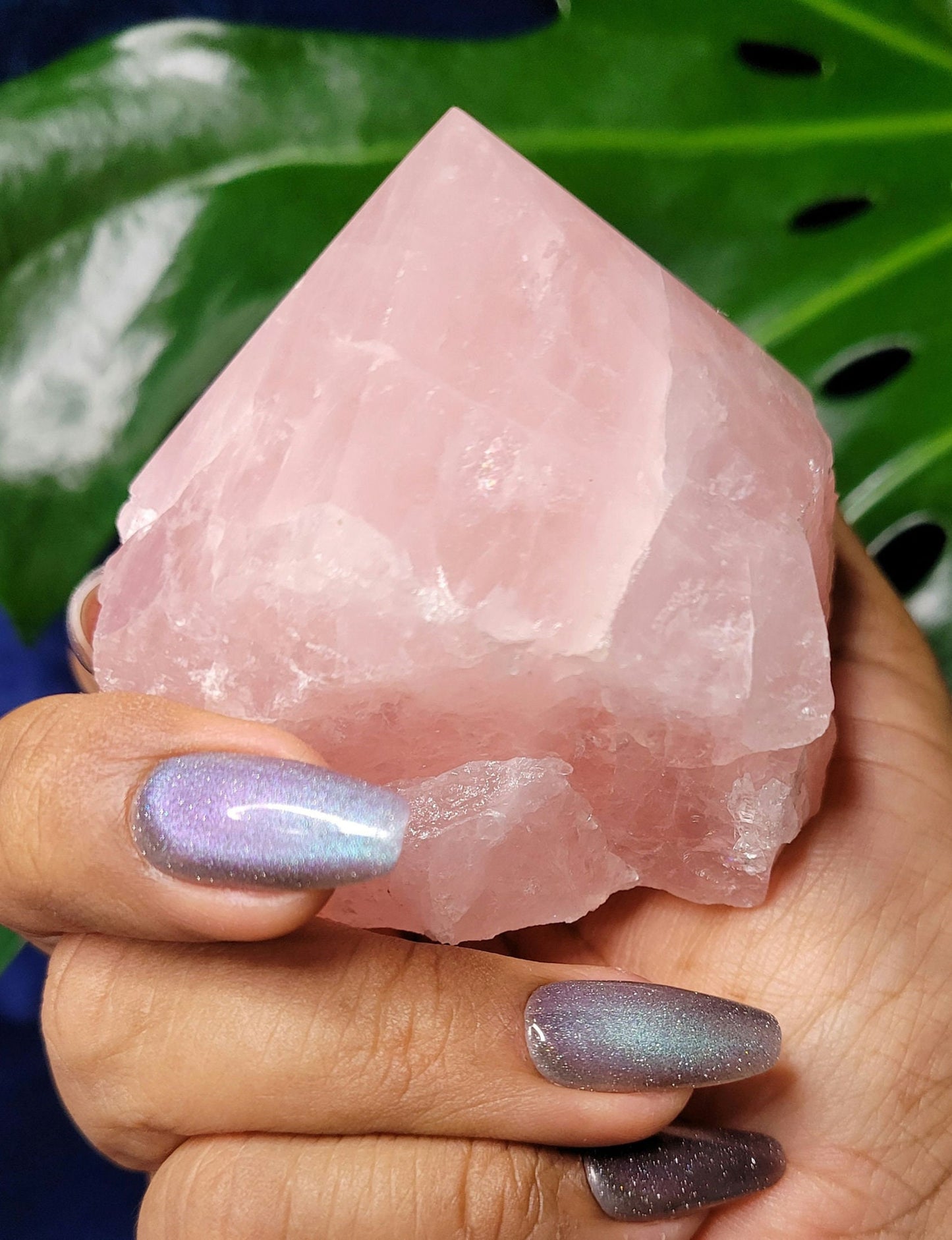 Rose Quartz Point from Brazil | HQ Half Polished 303g | Heart Chakra Meditation Tool | Birthday or Valentines Day Love Gift | Pastel Pink