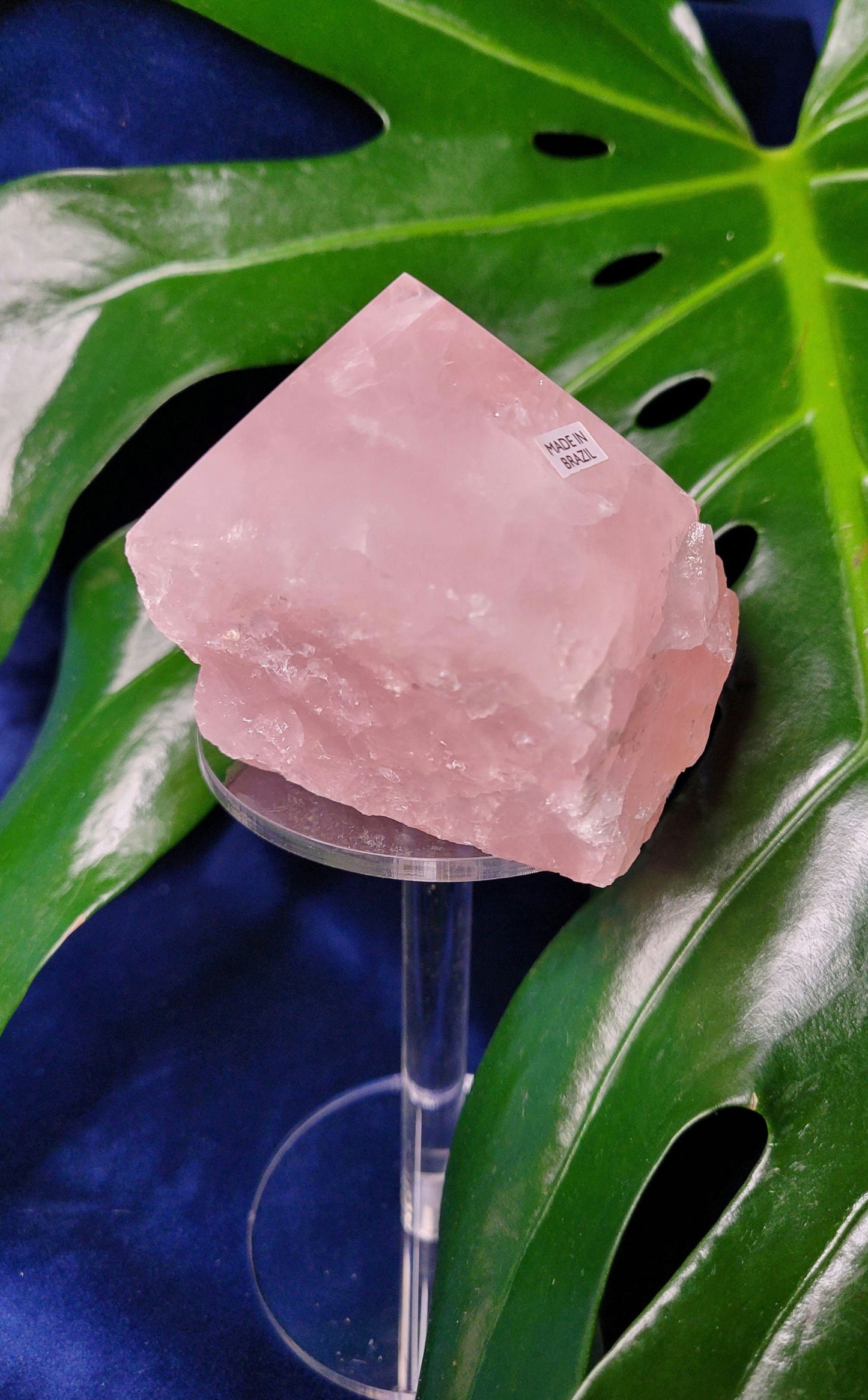 Rose Quartz Point from Brazil | HQ Half Polished 391g | Heart Chakra Meditation Tool | Birthday or Valentines Day Love Gift | Pastel Pink