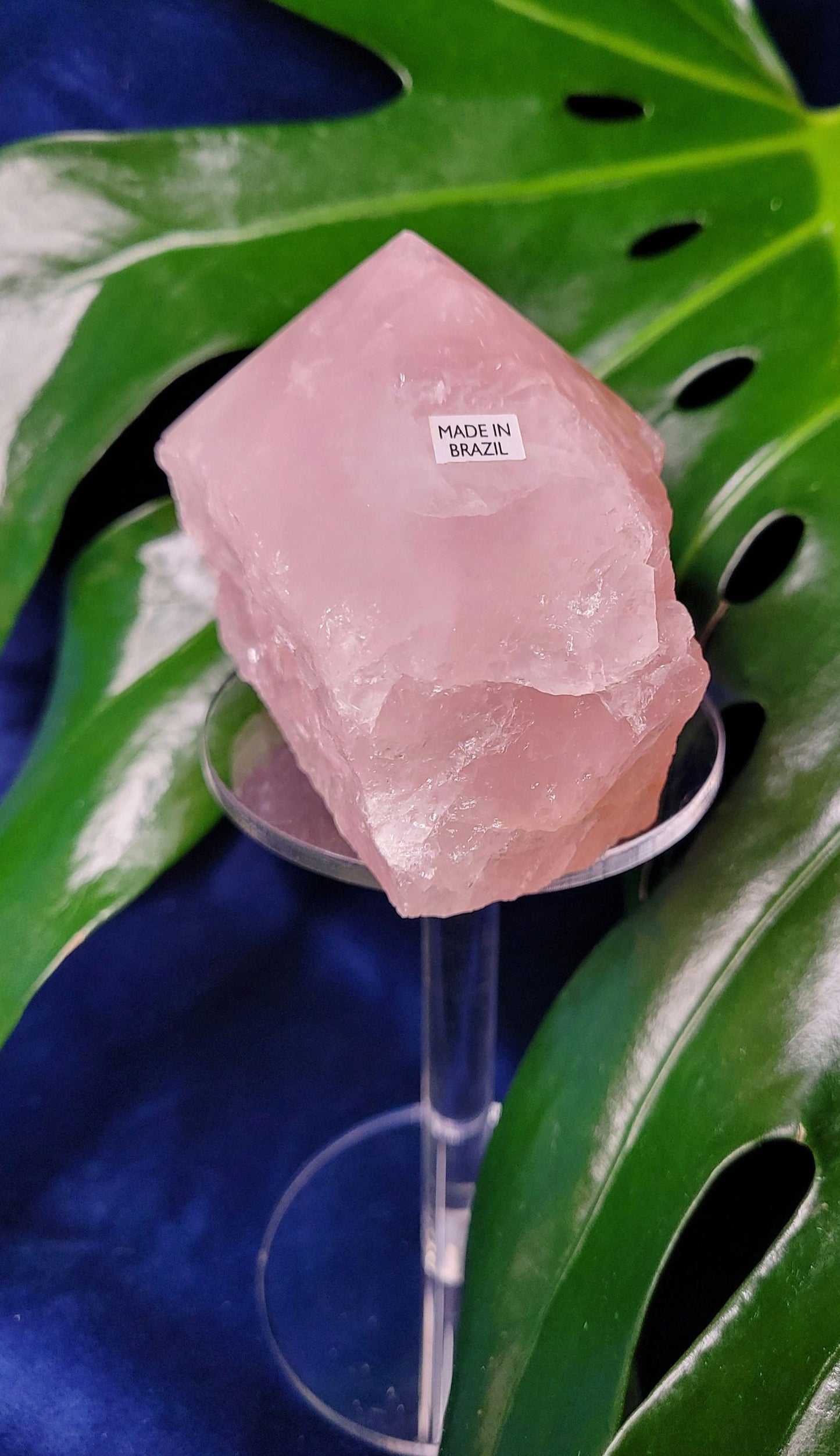 Rose Quartz Point from Brazil | HQ Half Polished 391g | Heart Chakra Meditation Tool | Birthday or Valentines Day Love Gift | Pastel Pink