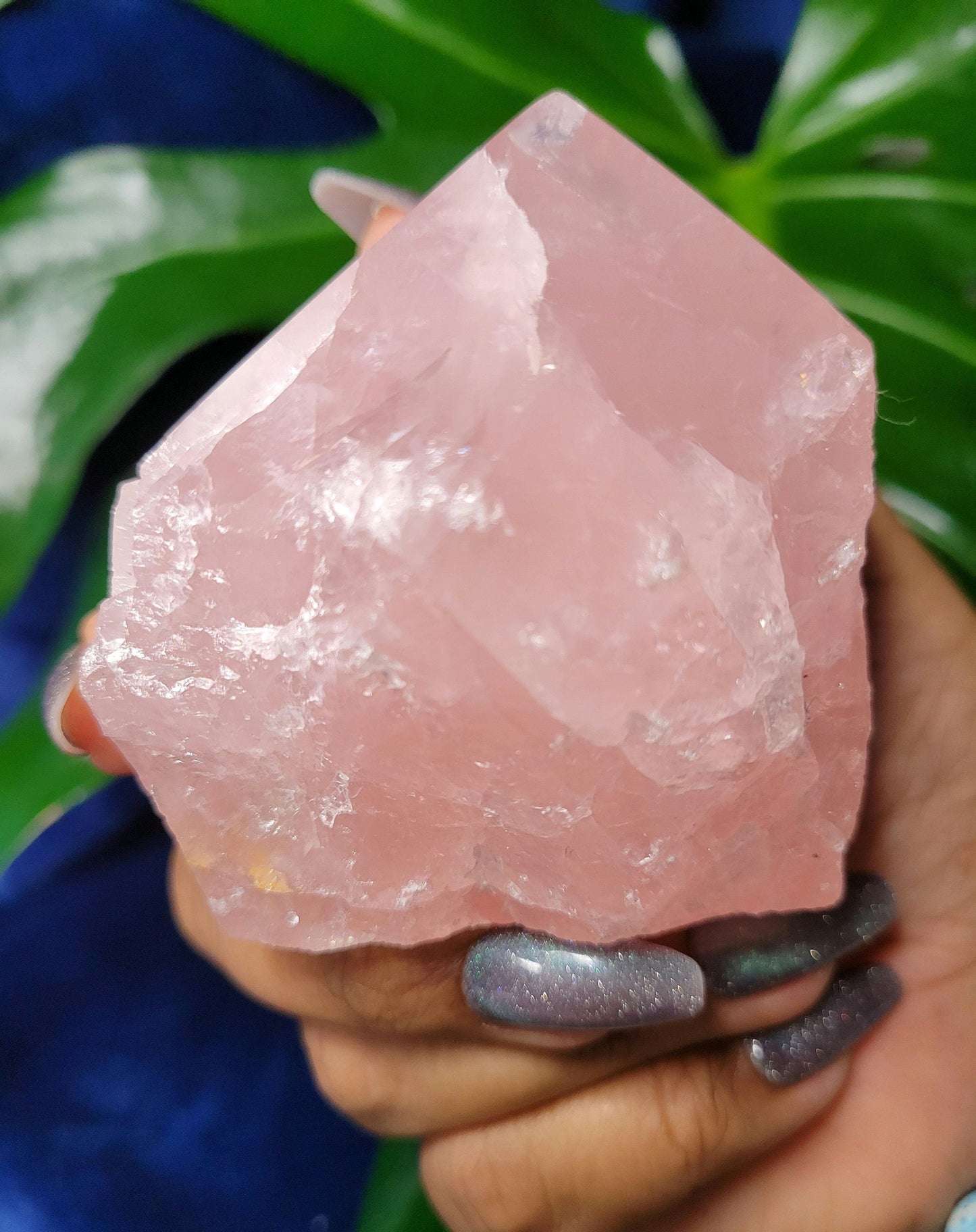 Rose Quartz Point from Brazil | HQ Half Polished 391g | Heart Chakra Meditation Tool | Birthday or Valentines Day Love Gift | Pastel Pink