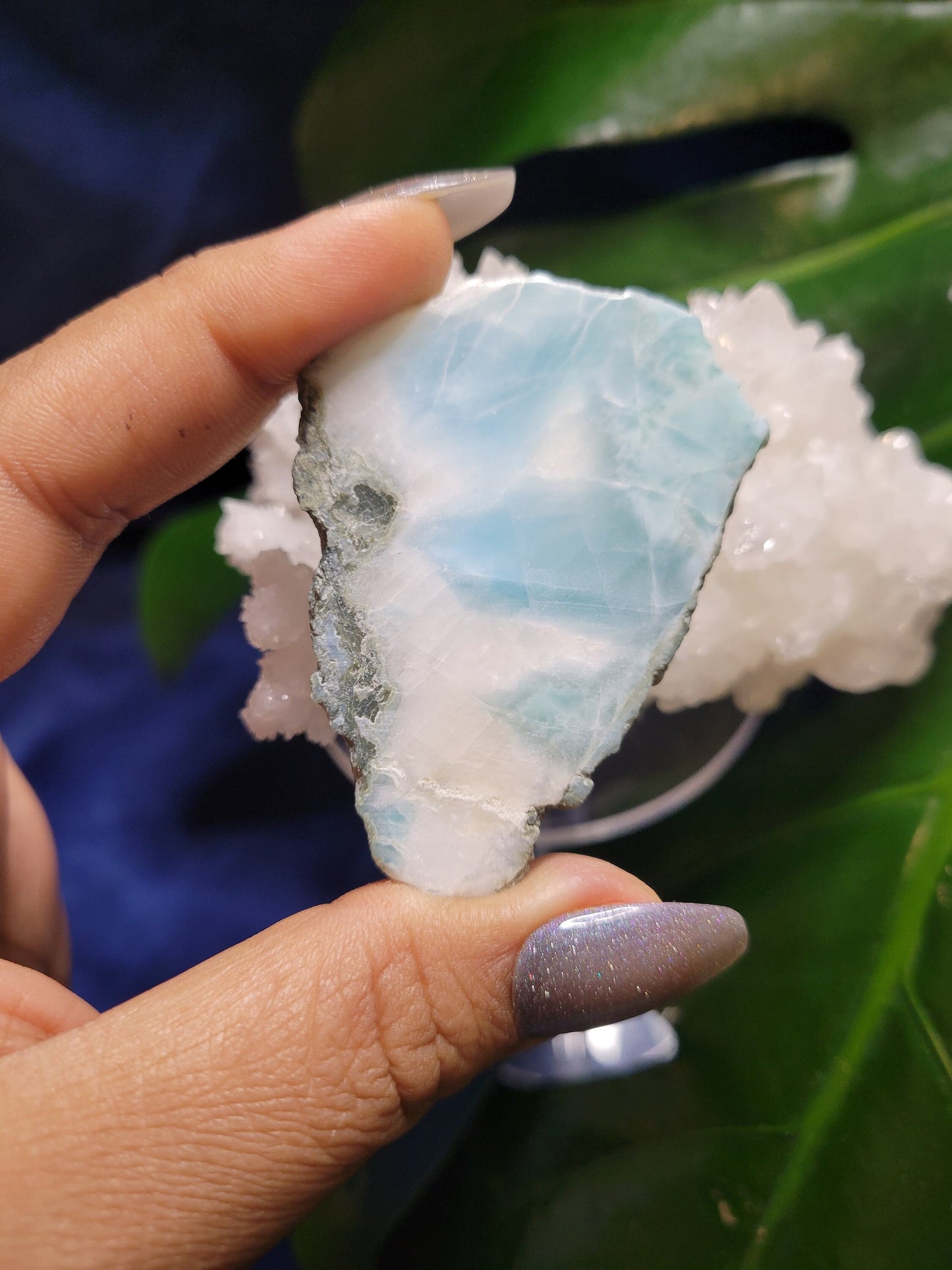Gorgeous Larimar Crystal Slab - Dominican Republic - Blue - White - Ocean - Crystal Collector - Home Decor - Anniversary - Birthday - Gift