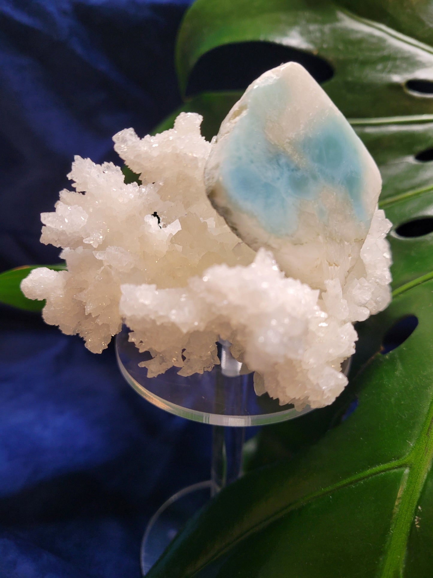 Gorgeous Larimar Crystal Slab - Dominican Republic - Blue - White - Ocean - Crystal Collector - Home Decor - Anniversary - Birthday - Gift