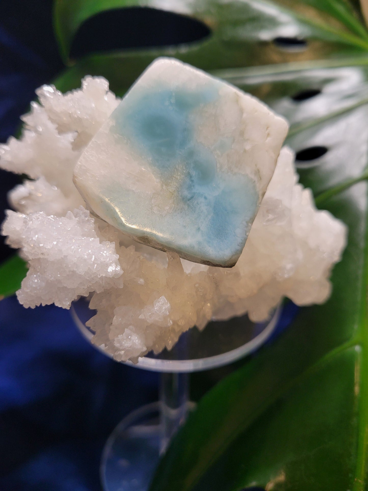 Gorgeous Larimar Crystal Slab - Dominican Republic - Blue - White - Ocean - Crystal Collector - Home Decor - Anniversary - Birthday - Gift