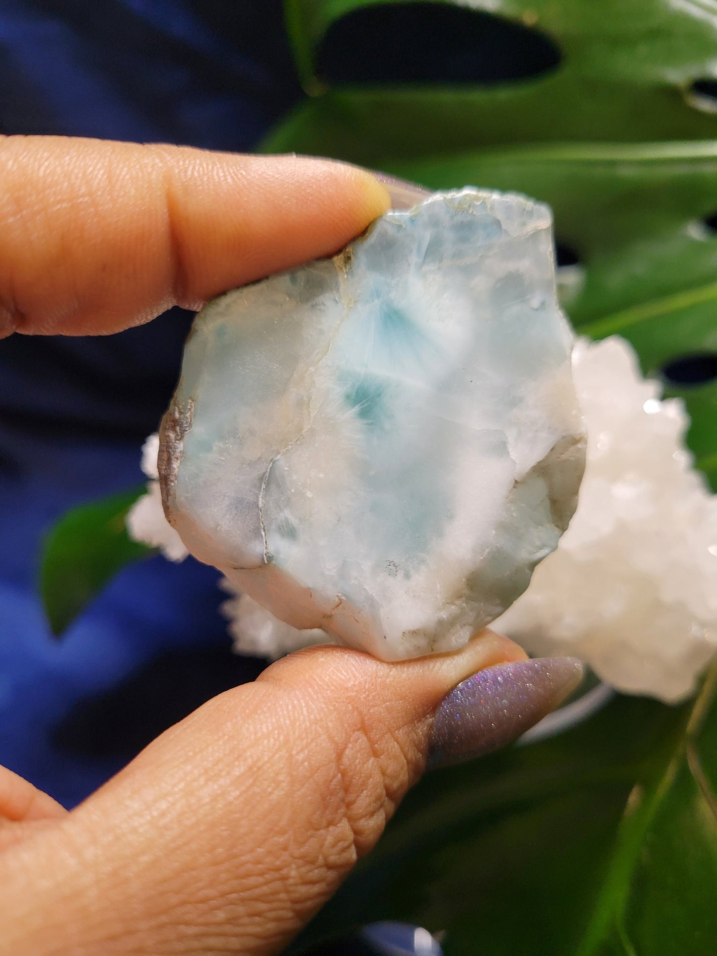Gorgeous Larimar Crystal Slab - Dominican Republic - Blue - White - Ocean - Crystal Collector - Home Decor - Anniversary - Birthday - Gift