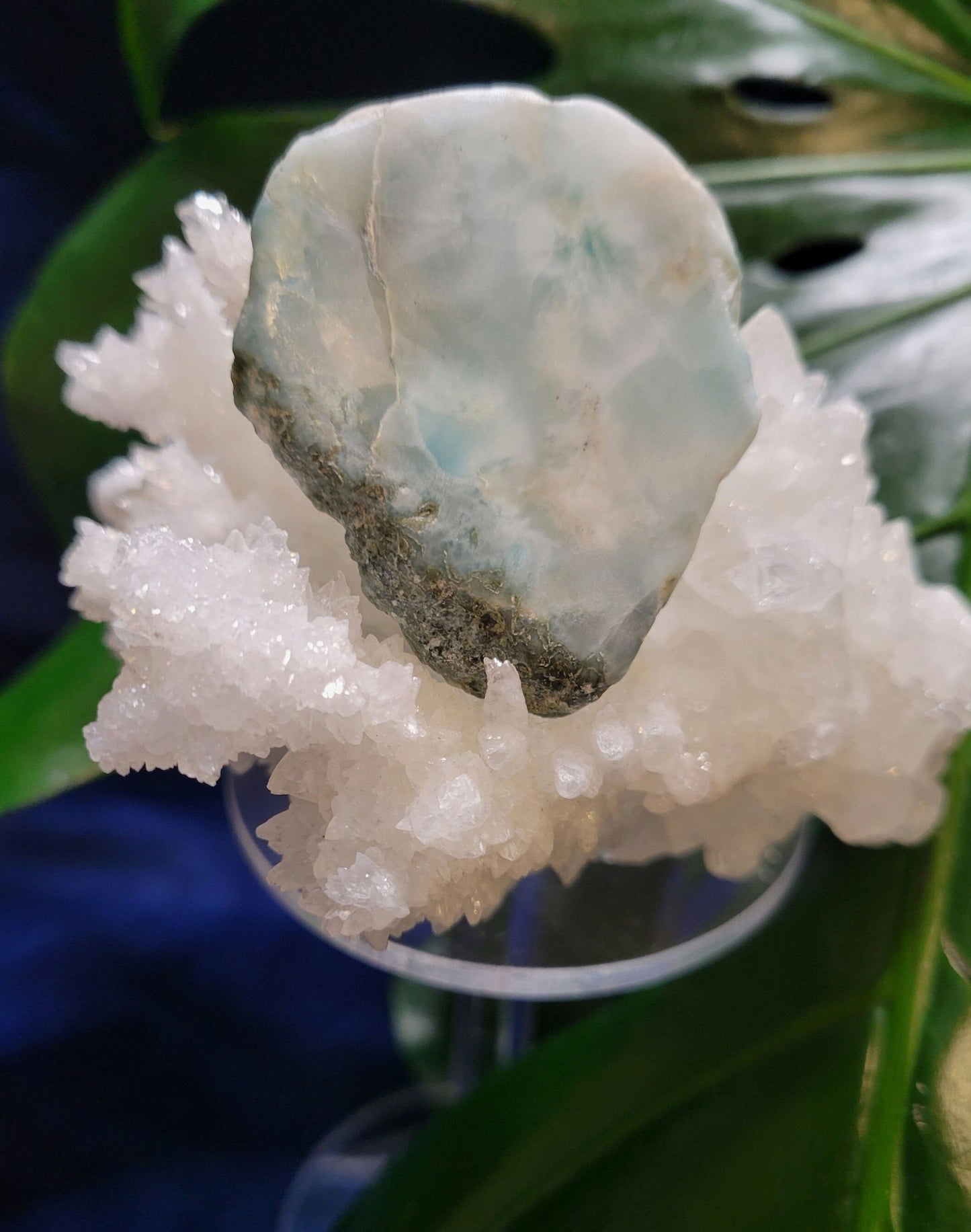 Gorgeous Larimar Crystal Slab - Dominican Republic - Blue - White - Ocean - Crystal Collector - Home Decor - Anniversary - Birthday - Gift