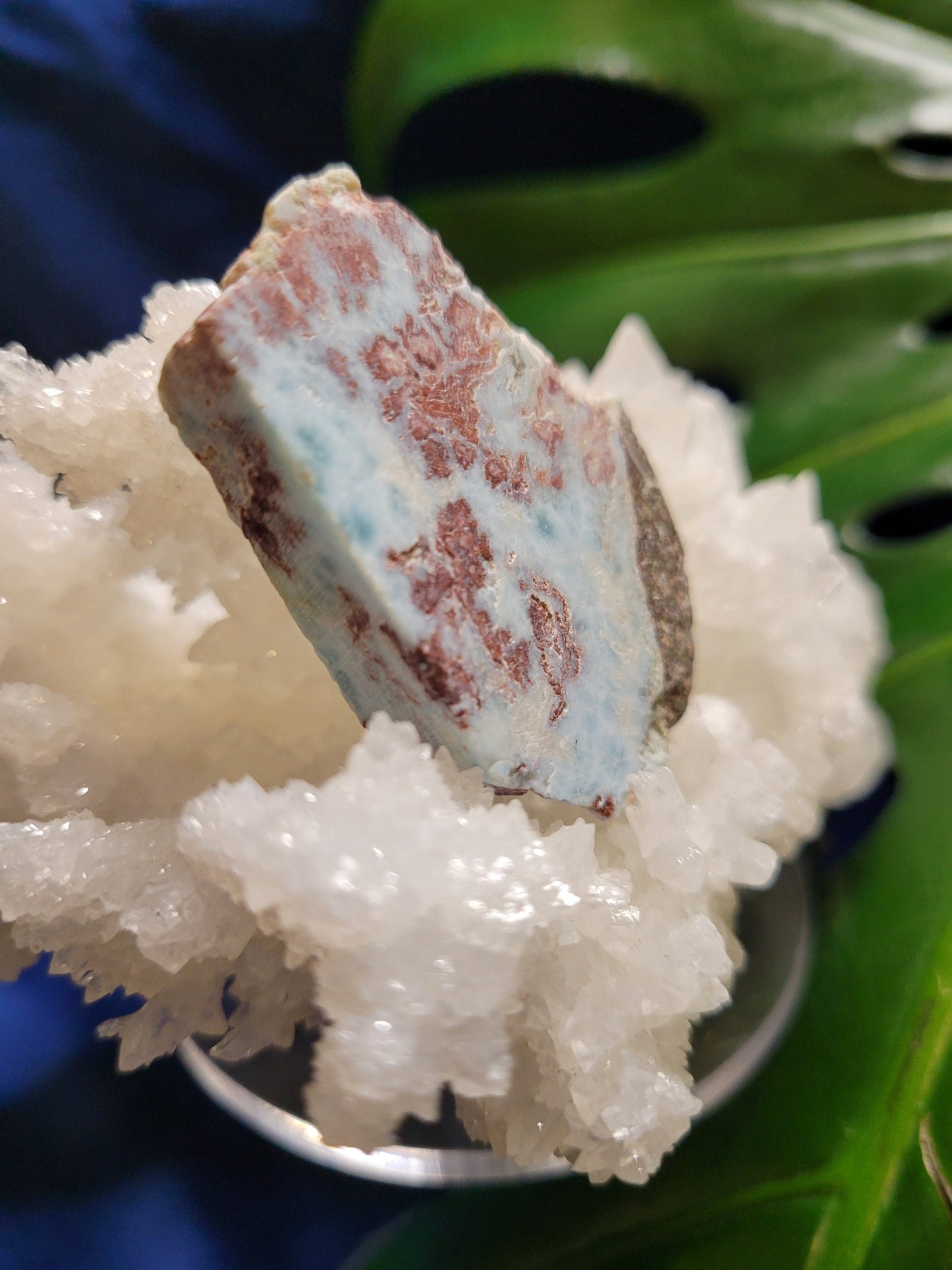 Gorgeous Larimar Crystal Slab - Dominican Republic - Blue - White - Ocean - Crystal Collector - Home Decor - Anniversary - Birthday - Gift