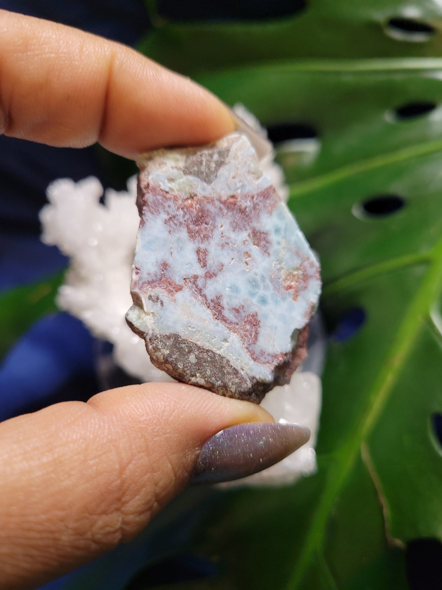 Gorgeous Larimar Crystal Slab - Dominican Republic - Blue - White - Ocean - Crystal Collector - Home Decor - Anniversary - Birthday - Gift