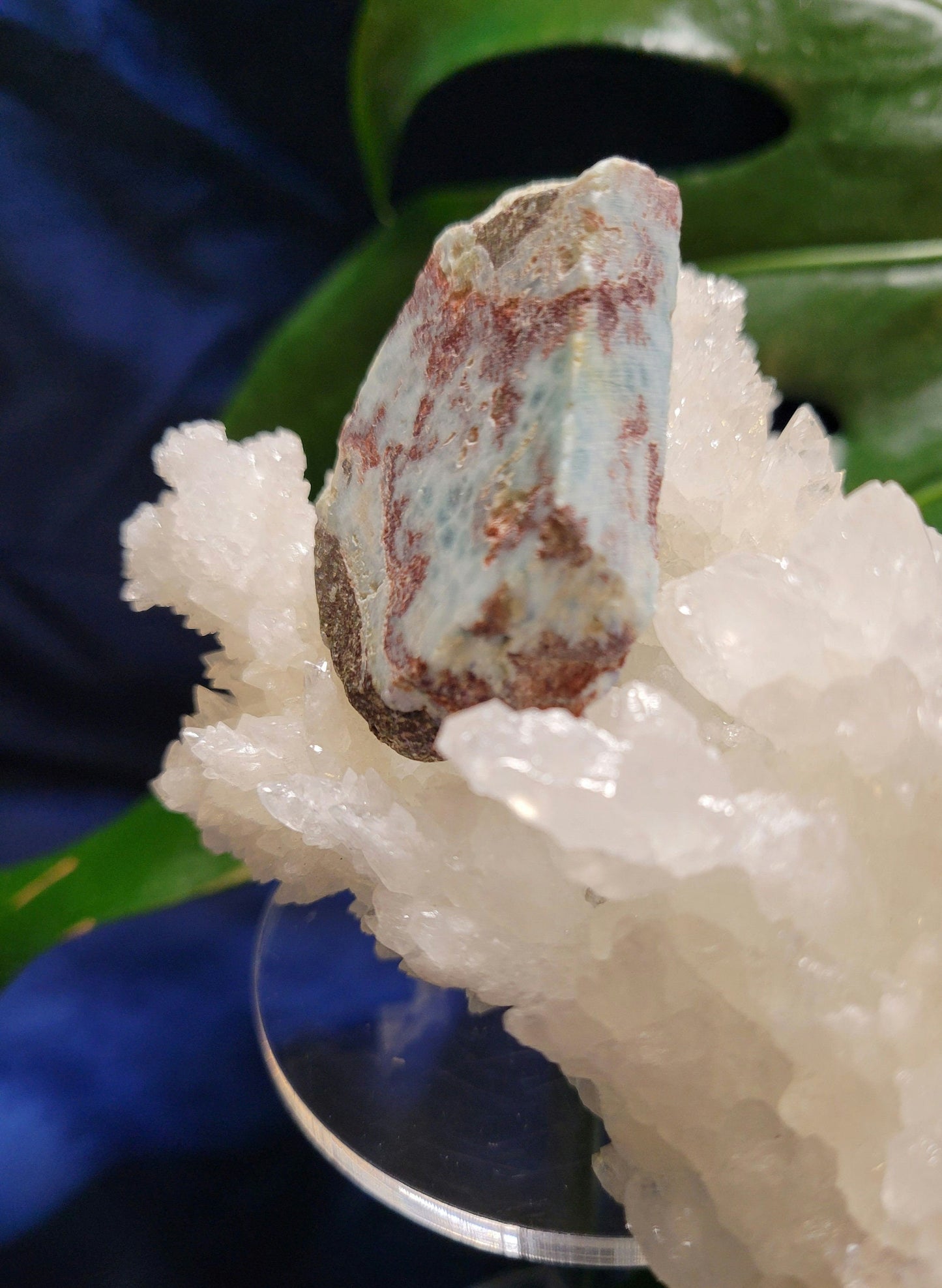 Gorgeous Larimar Crystal Slab - Dominican Republic - Blue - White - Ocean - Crystal Collector - Home Decor - Anniversary - Birthday - Gift