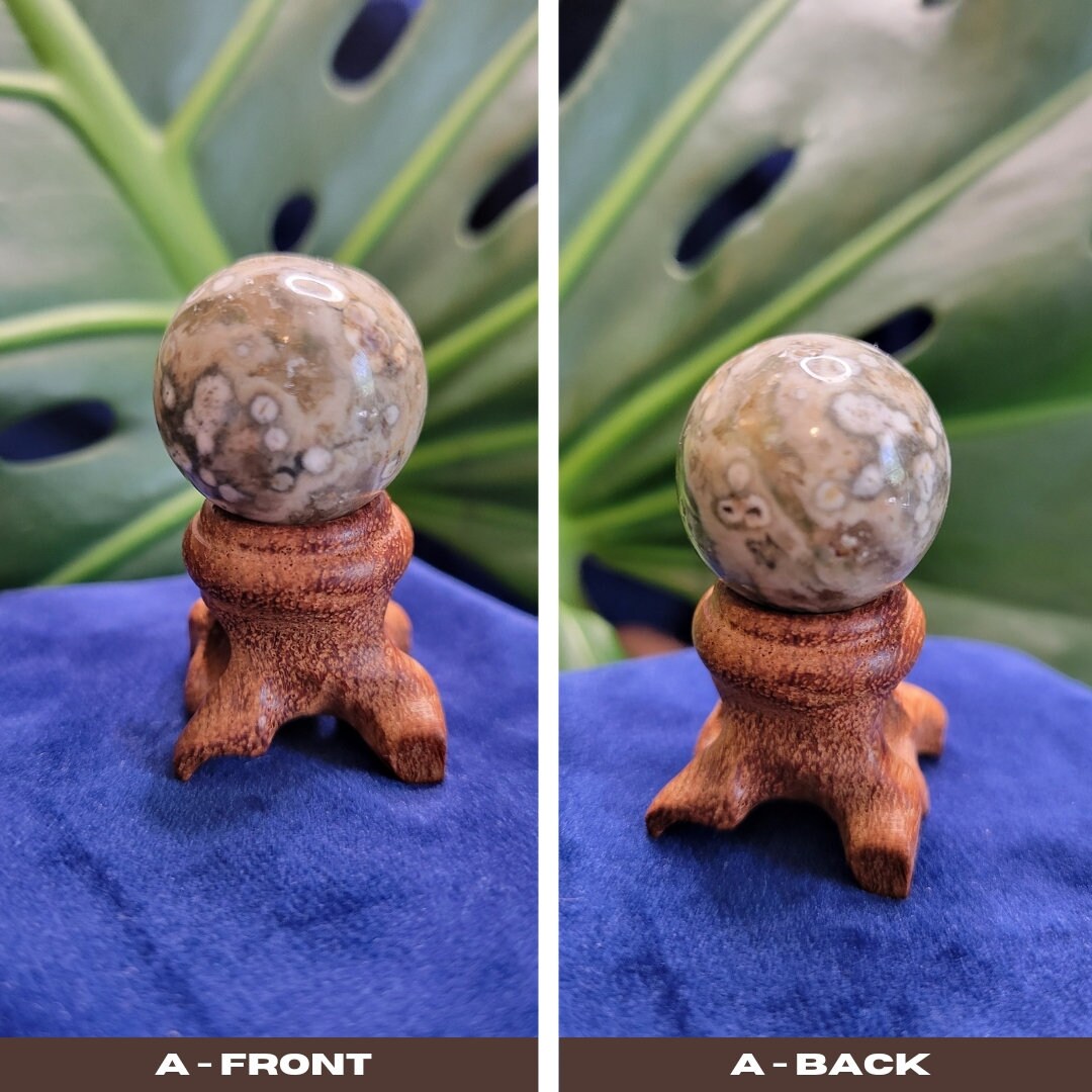 Orbicular Ocean Jasper 6th Vein Small Spheres from Madagascar - 21mm - Birthday - Anniversary - Accessories - Love - Gift