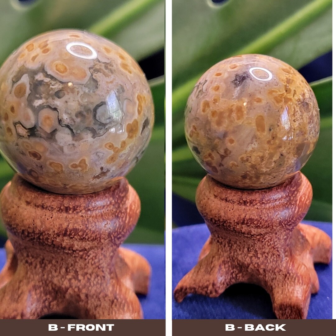 Orbicular Ocean Jasper 6th Vein Small Spheres from Madagascar - 21mm - Birthday - Anniversary - Accessories - Love - Gift