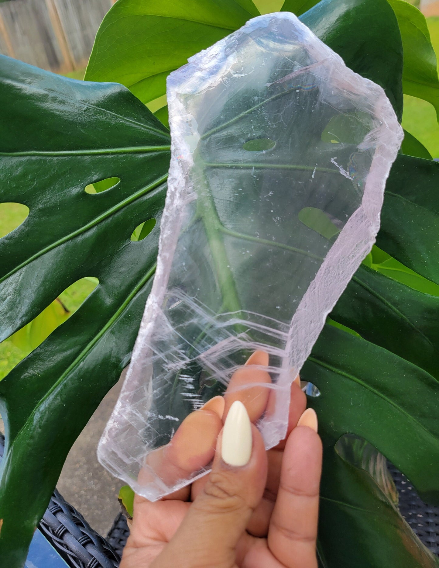 Selenite Crystal Slab with phantoms | Cleansing Purifying Recharging | Home Decor | Birthday Valentines Day Love Gift Ideas | Crown Chakra