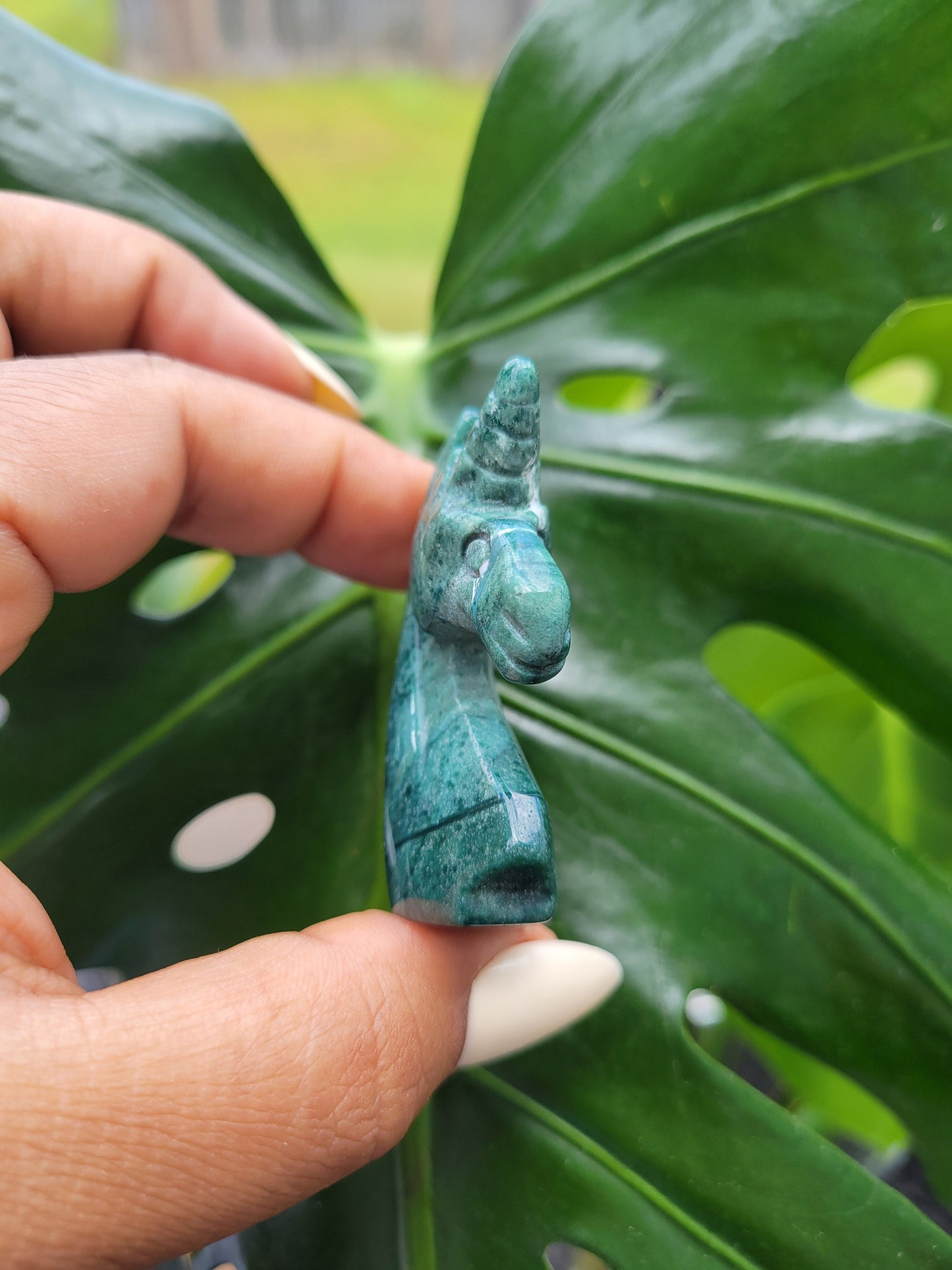 Moss Agate Unicorn Crystal Carving - Crystal Collector - Master Carver - Gift - Luxury Home Decor