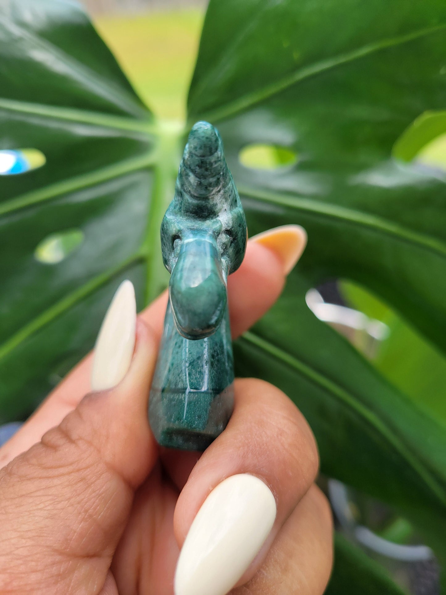Moss Agate Unicorn Crystal Carving - Crystal Collector - Master Carver - Gift - Luxury Home Decor
